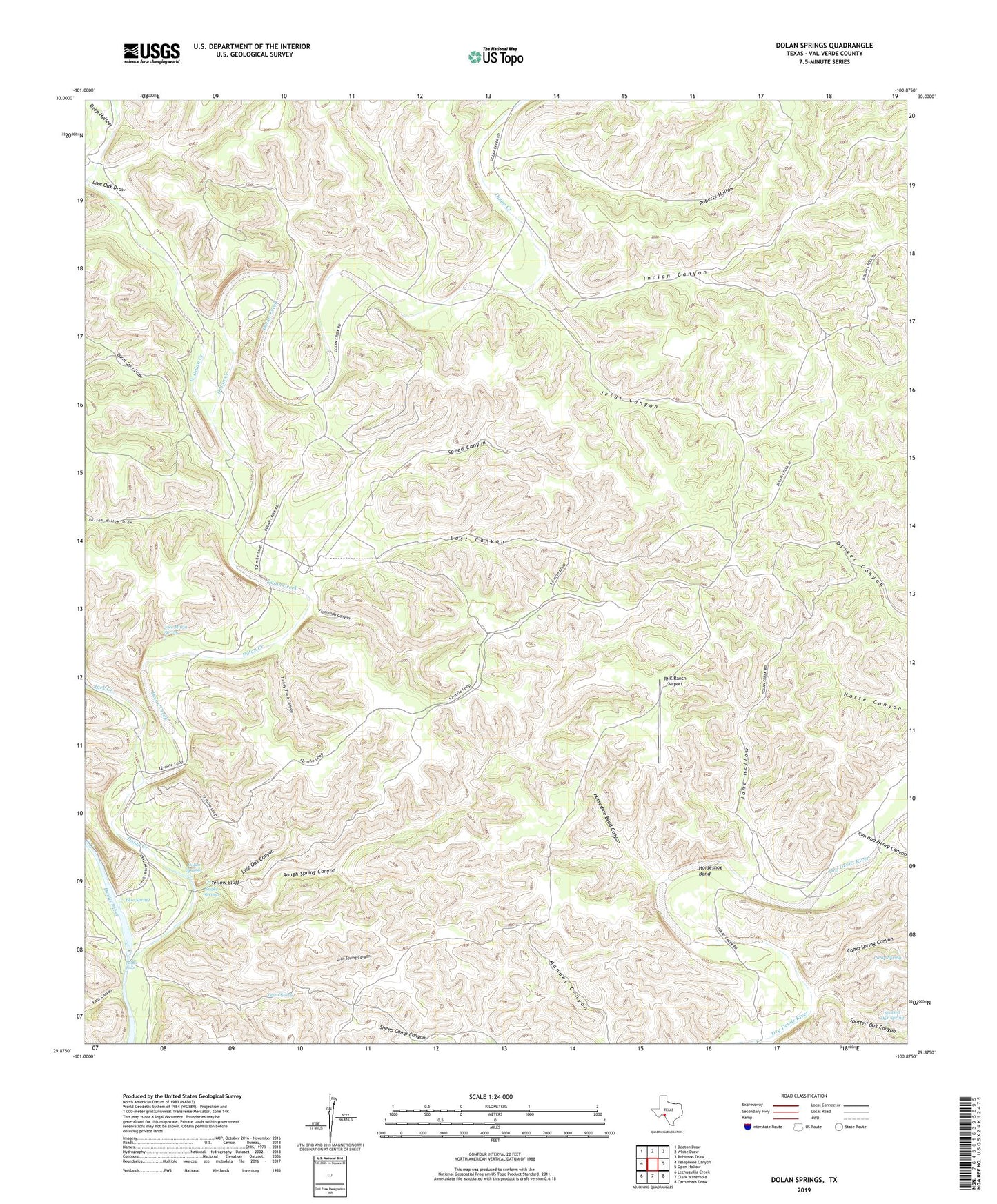 Dolan Springs Texas US Topo Map Image