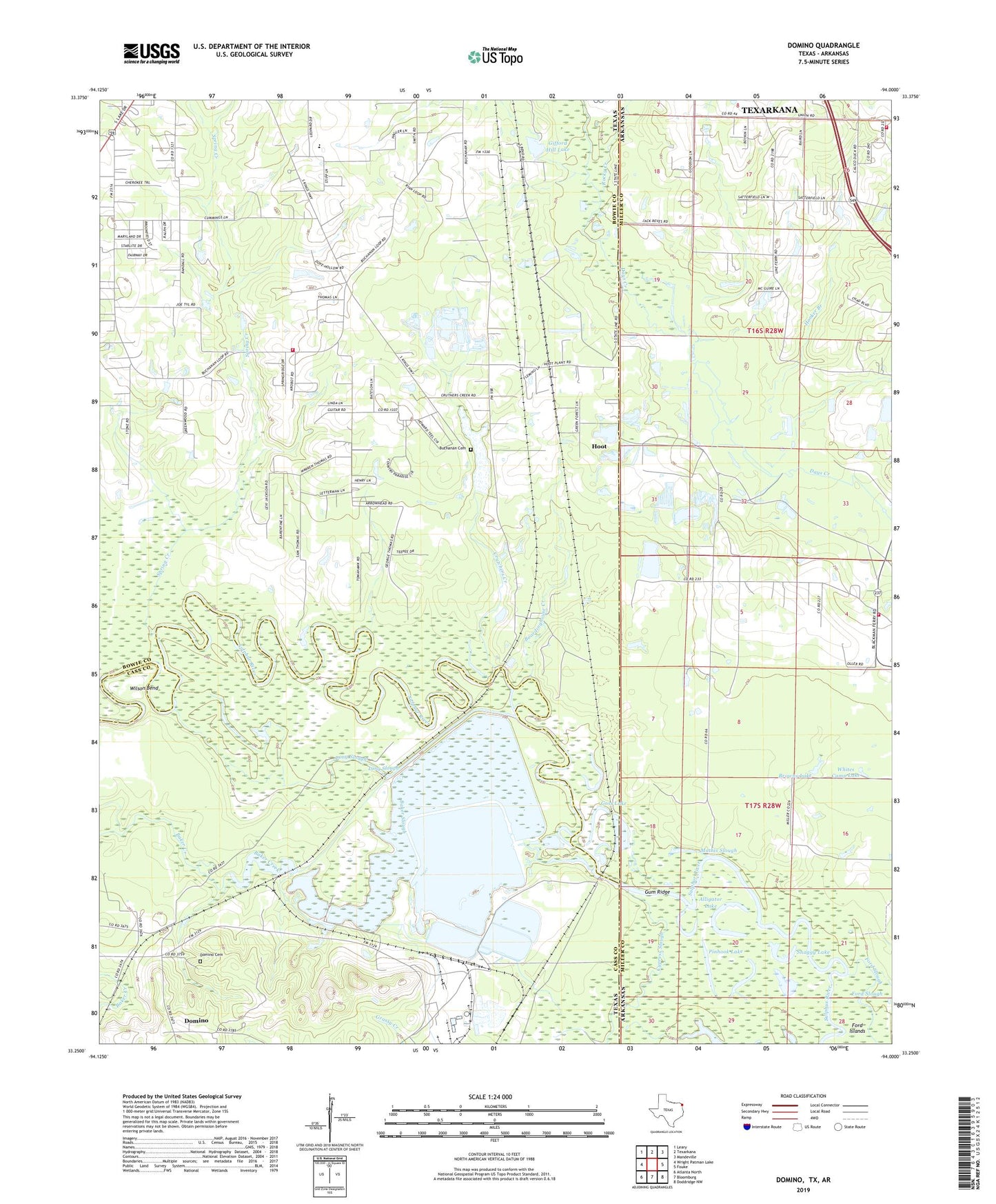 Domino Texas US Topo Map Image