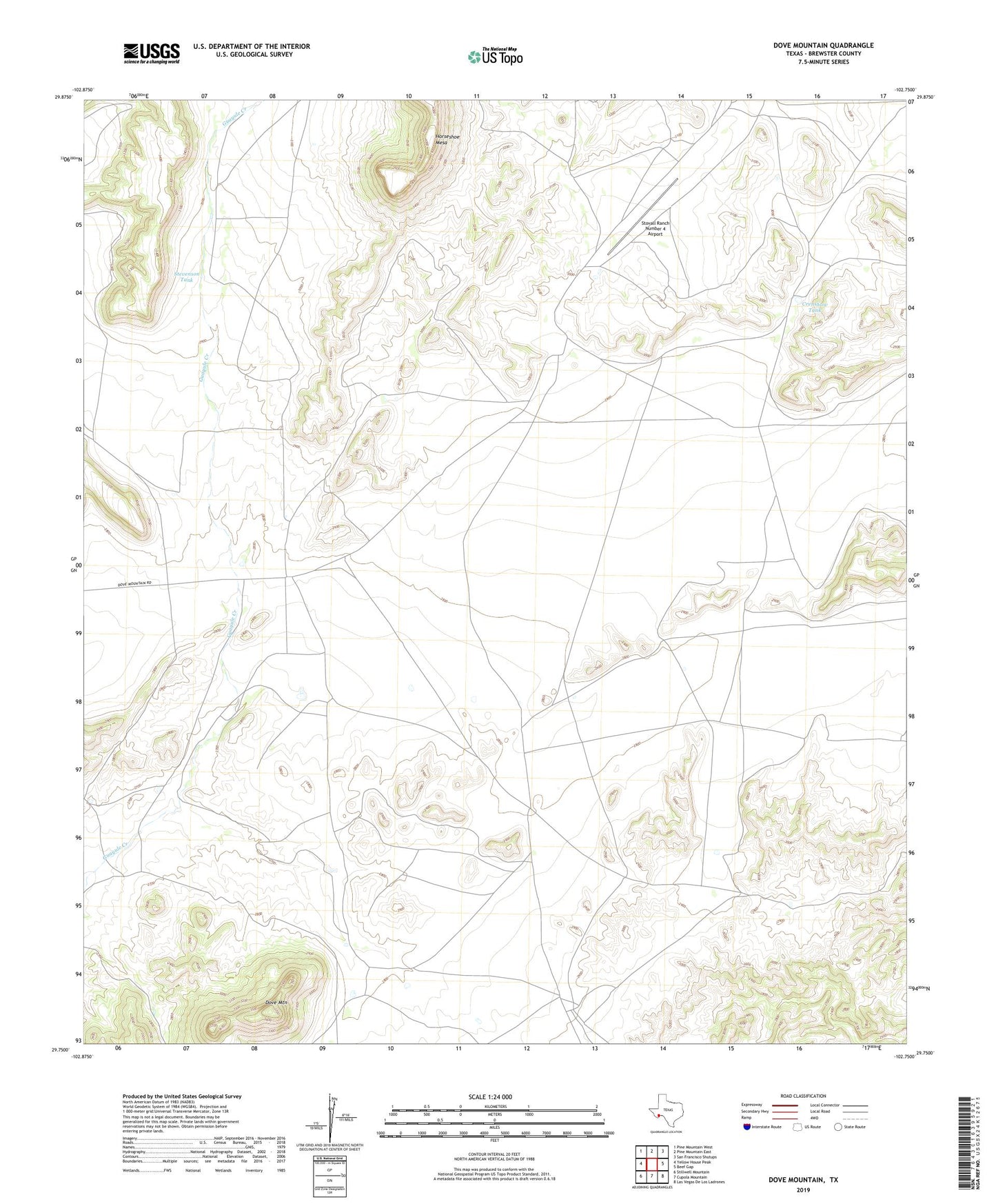 Dove Mountain Texas US Topo Map Image