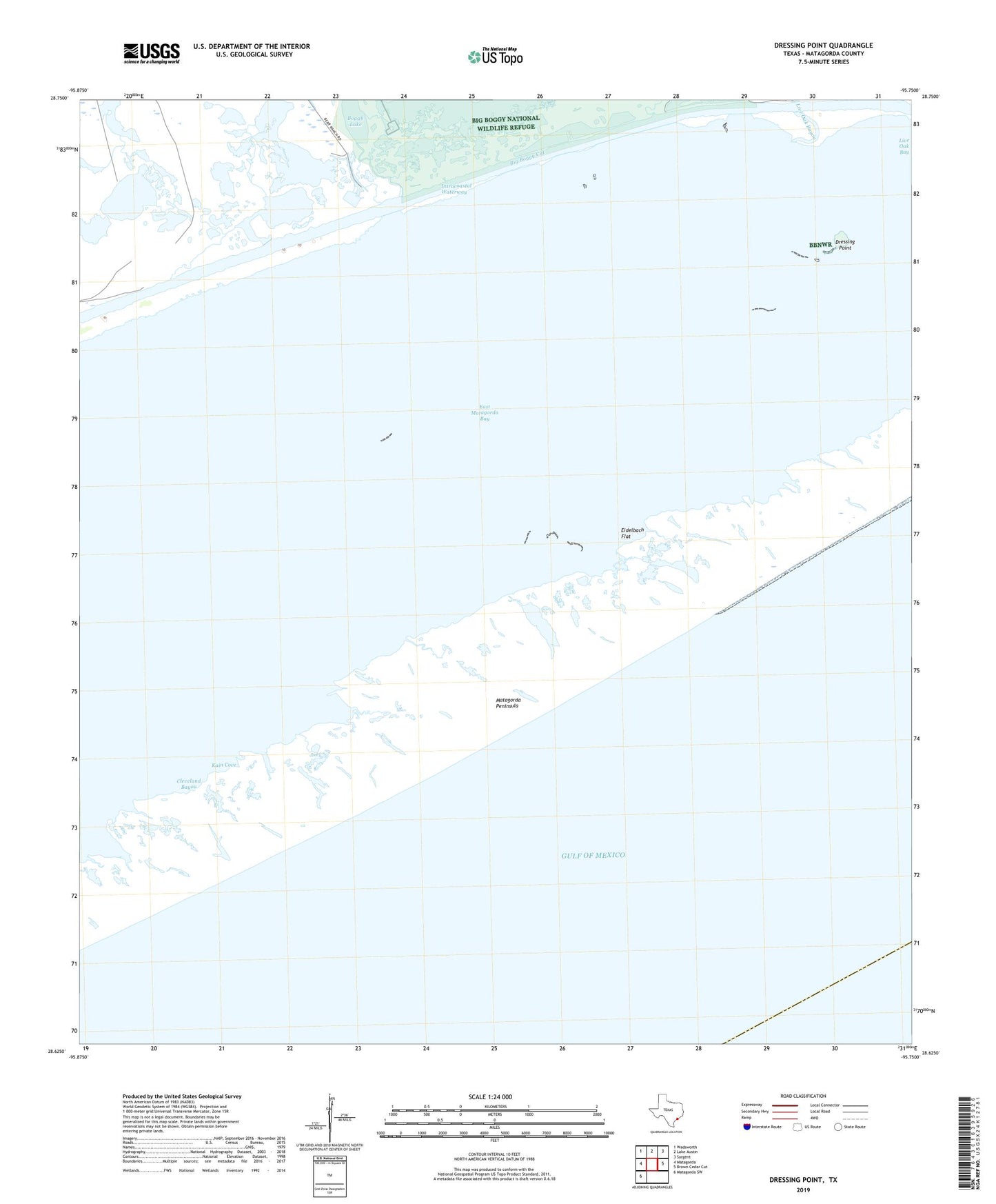 Dressing Point Texas US Topo Map Image
