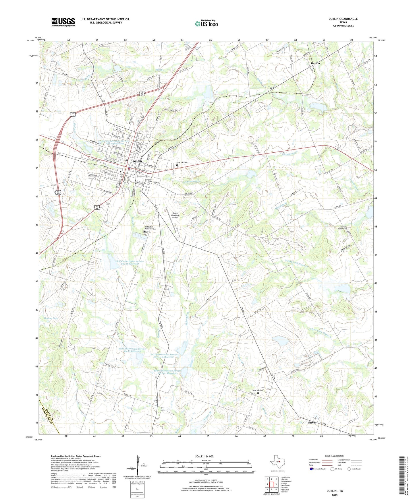 Dublin Texas US Topo Map Image