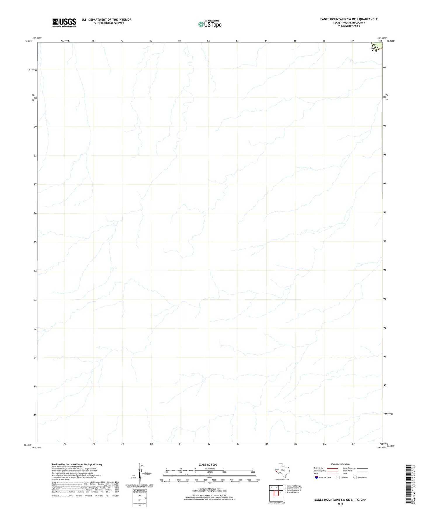 Eagle Mountains SW OE S Texas US Topo Map Image