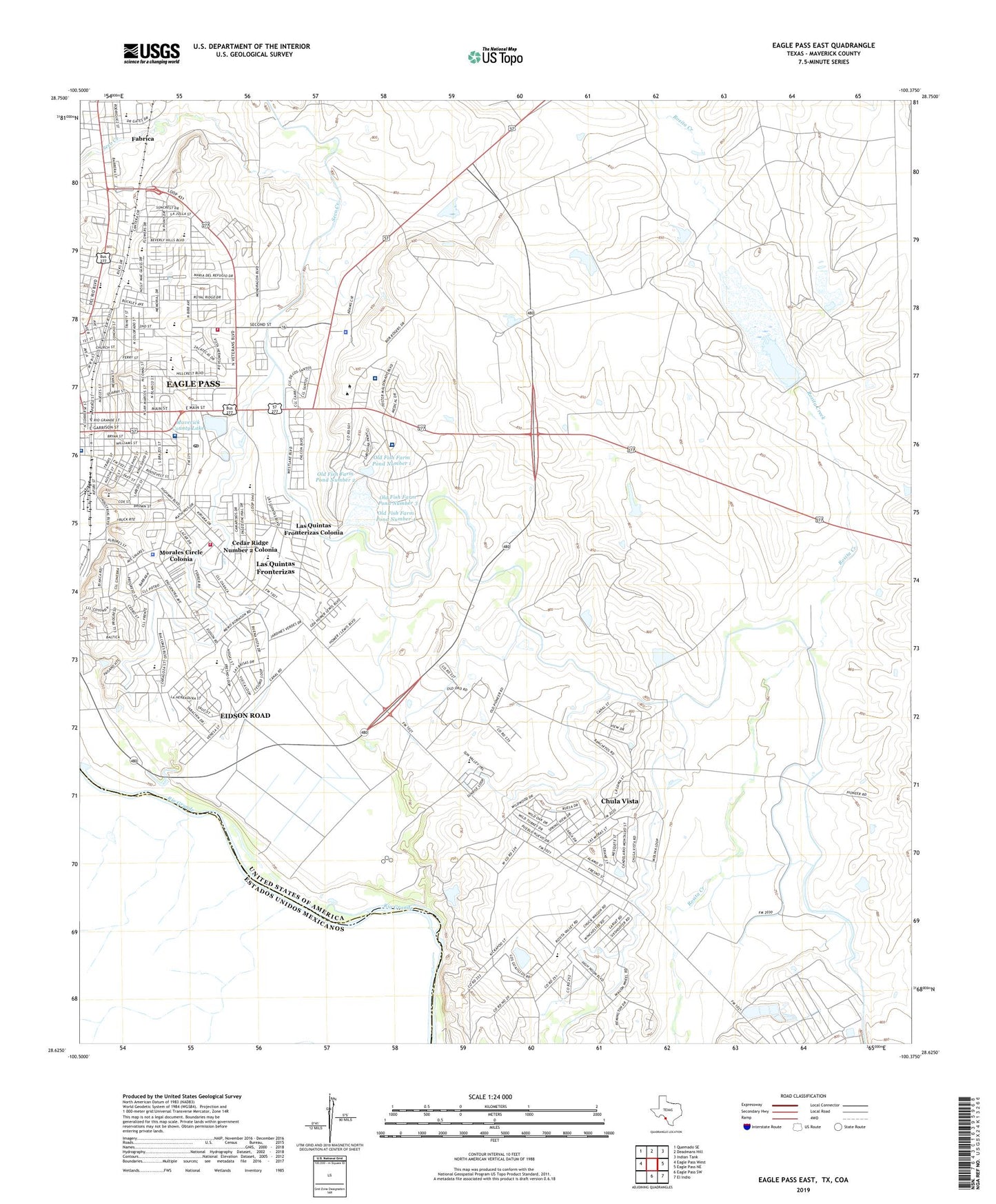 Eagle Pass East Texas US Topo Map Image