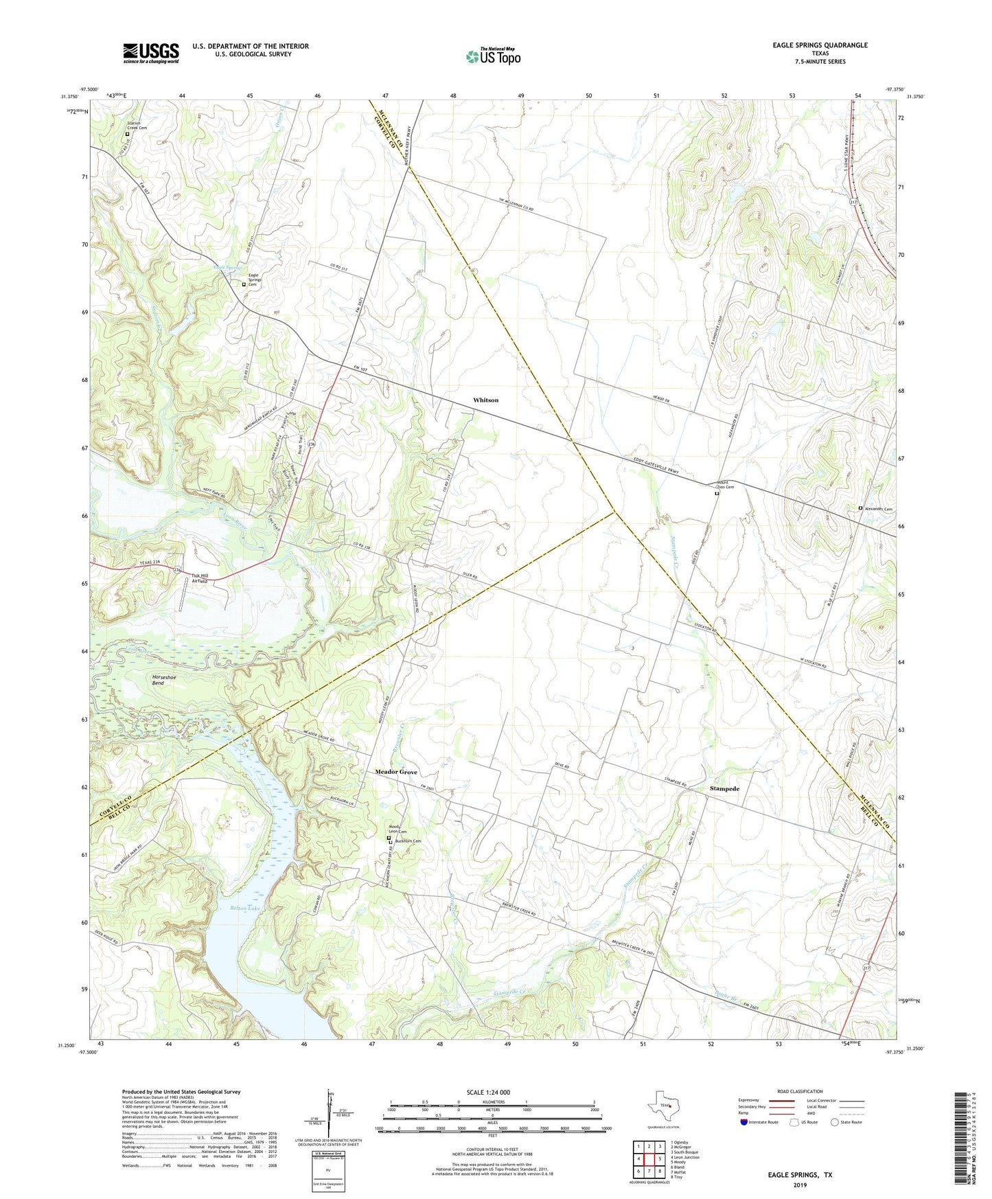 Eagle Springs Texas US Topo Map Image