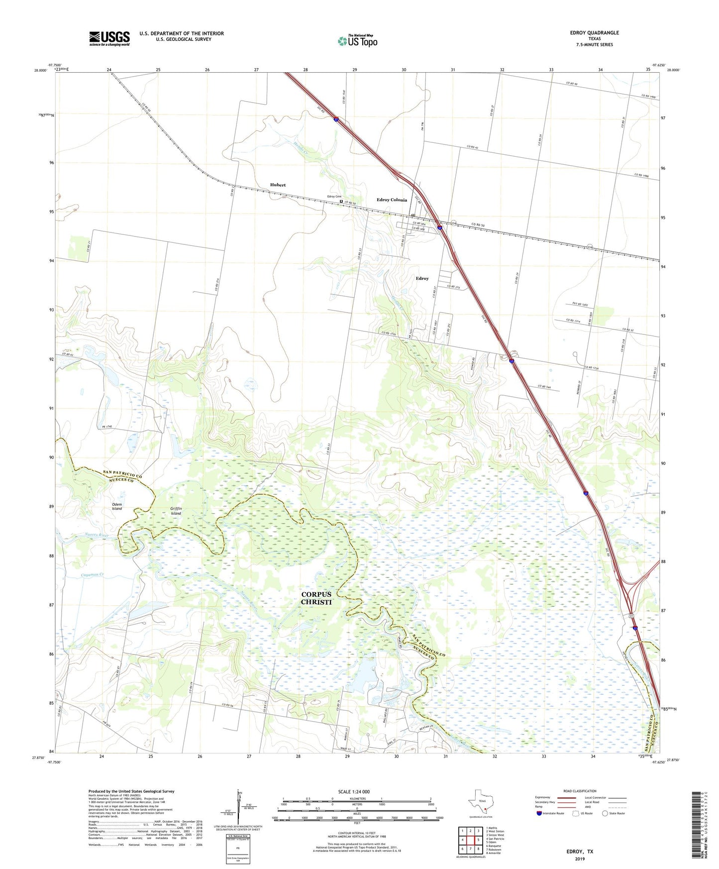 Edroy Texas US Topo Map Image