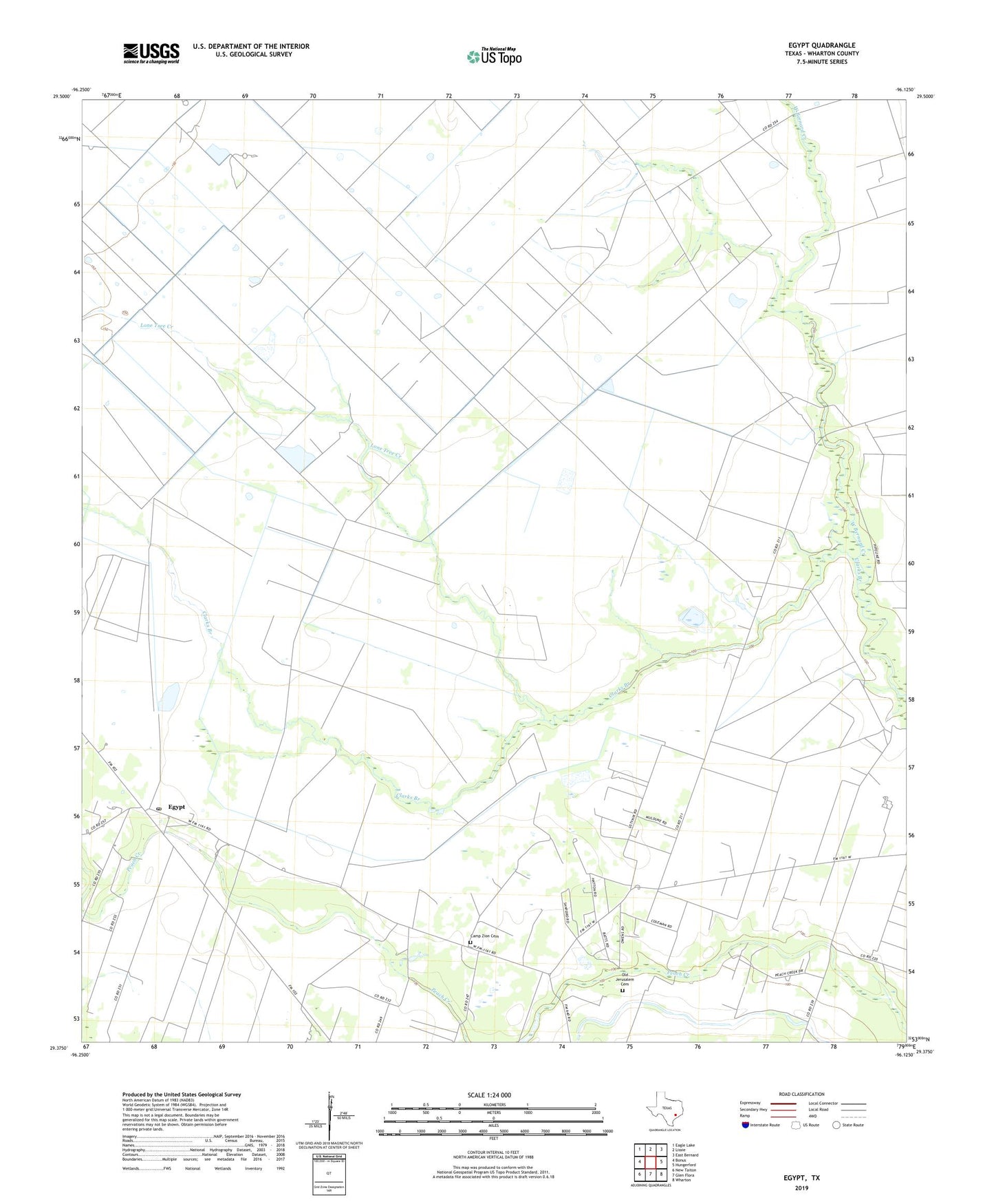 Egypt Texas US Topo Map Image