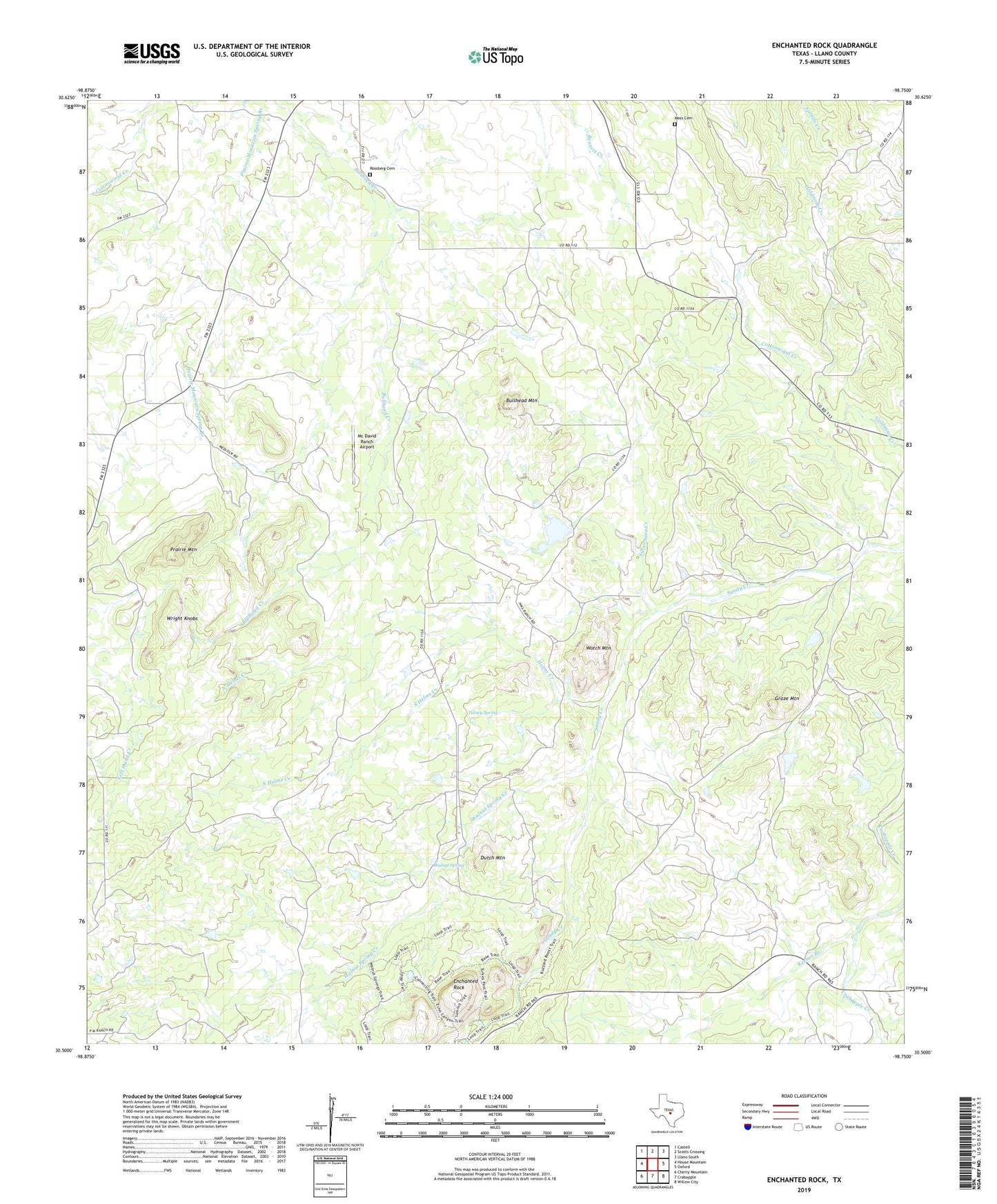 Enchanted Rock Texas US Topo Map Image