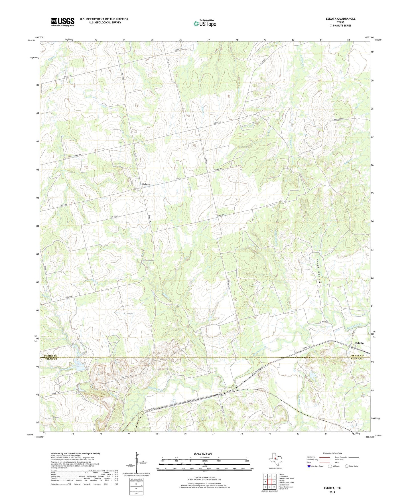 Eskota Texas US Topo Map Image