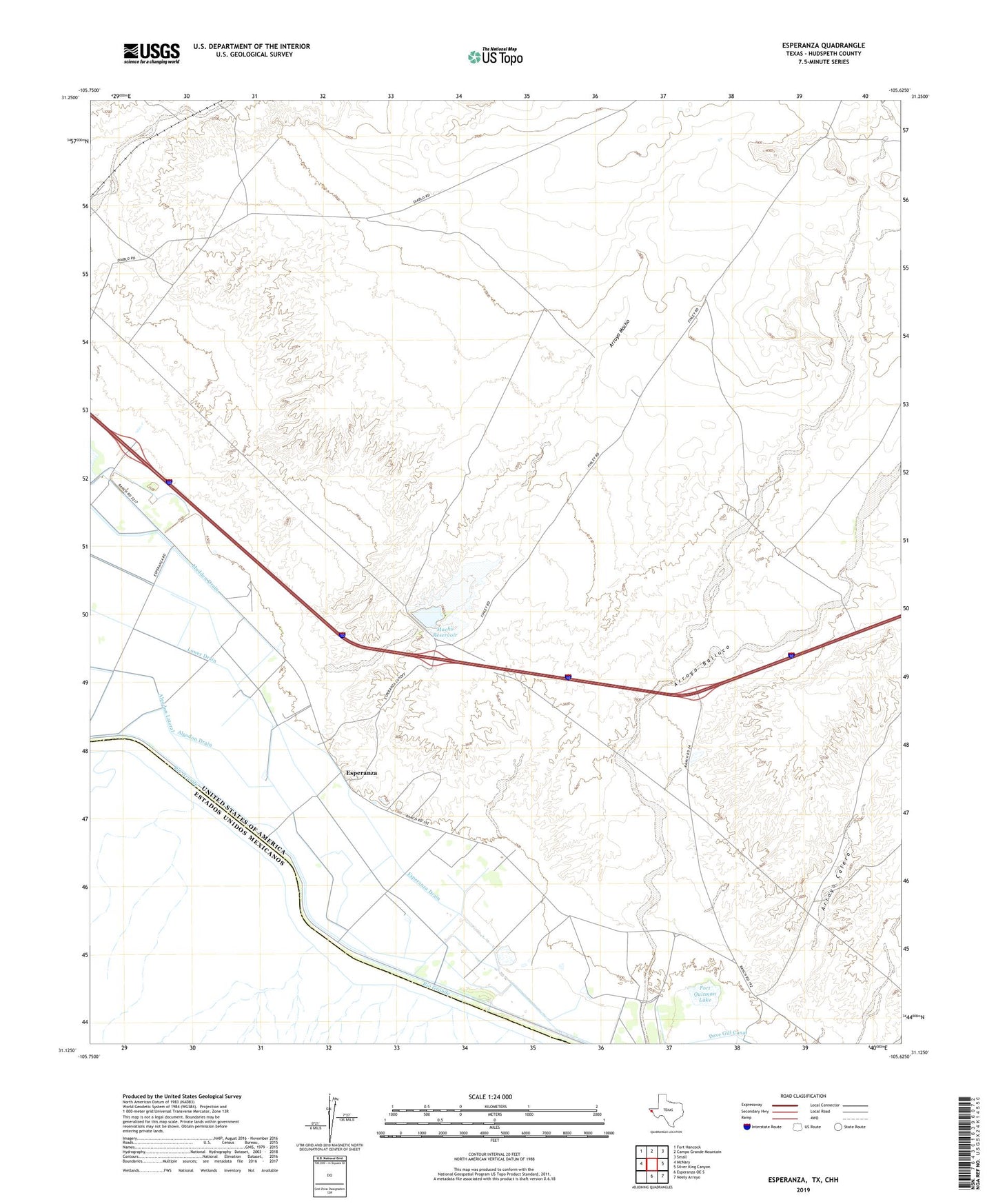 Esperanza Texas US Topo Map Image
