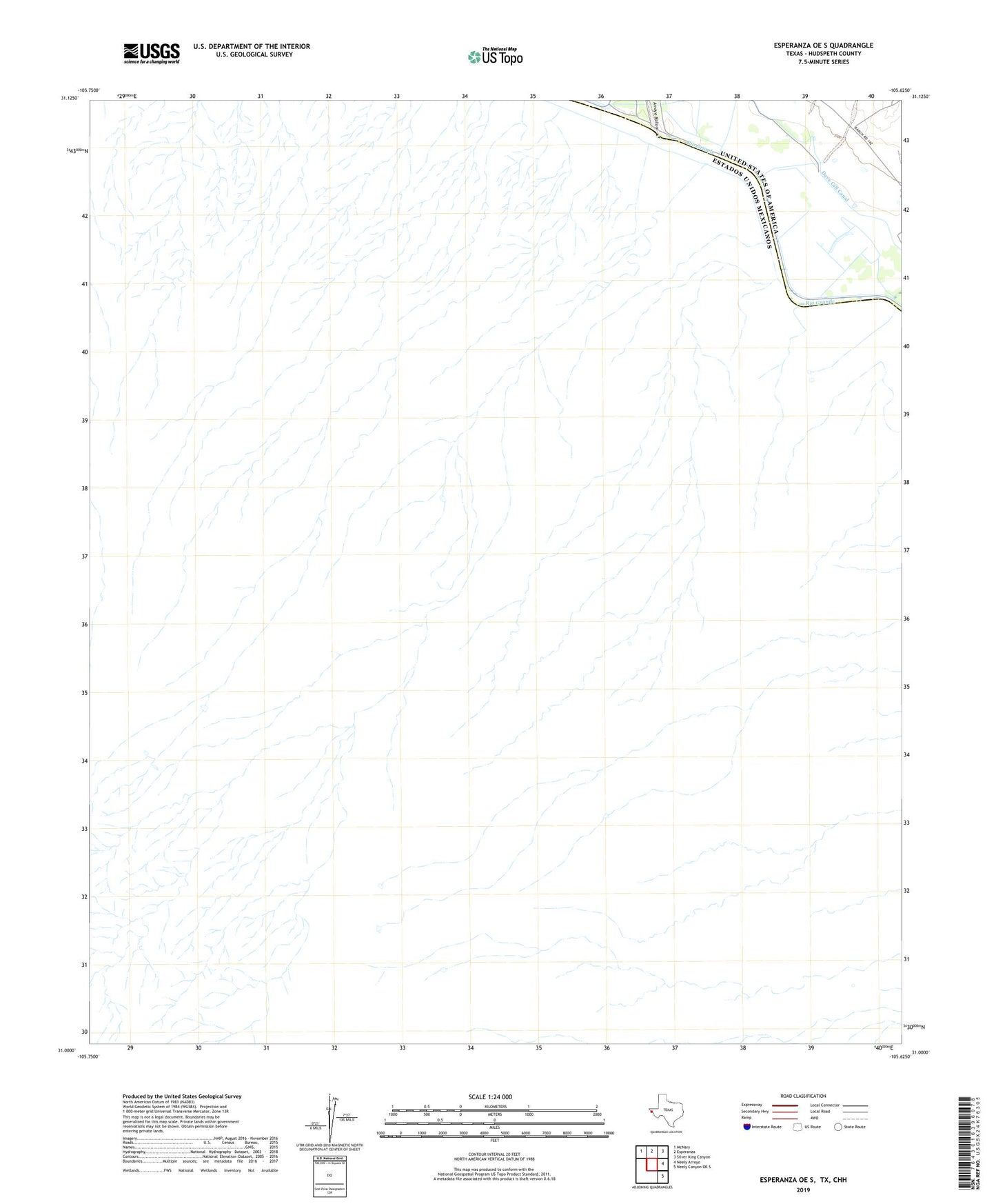 Esperanza OE S Texas US Topo Map Image