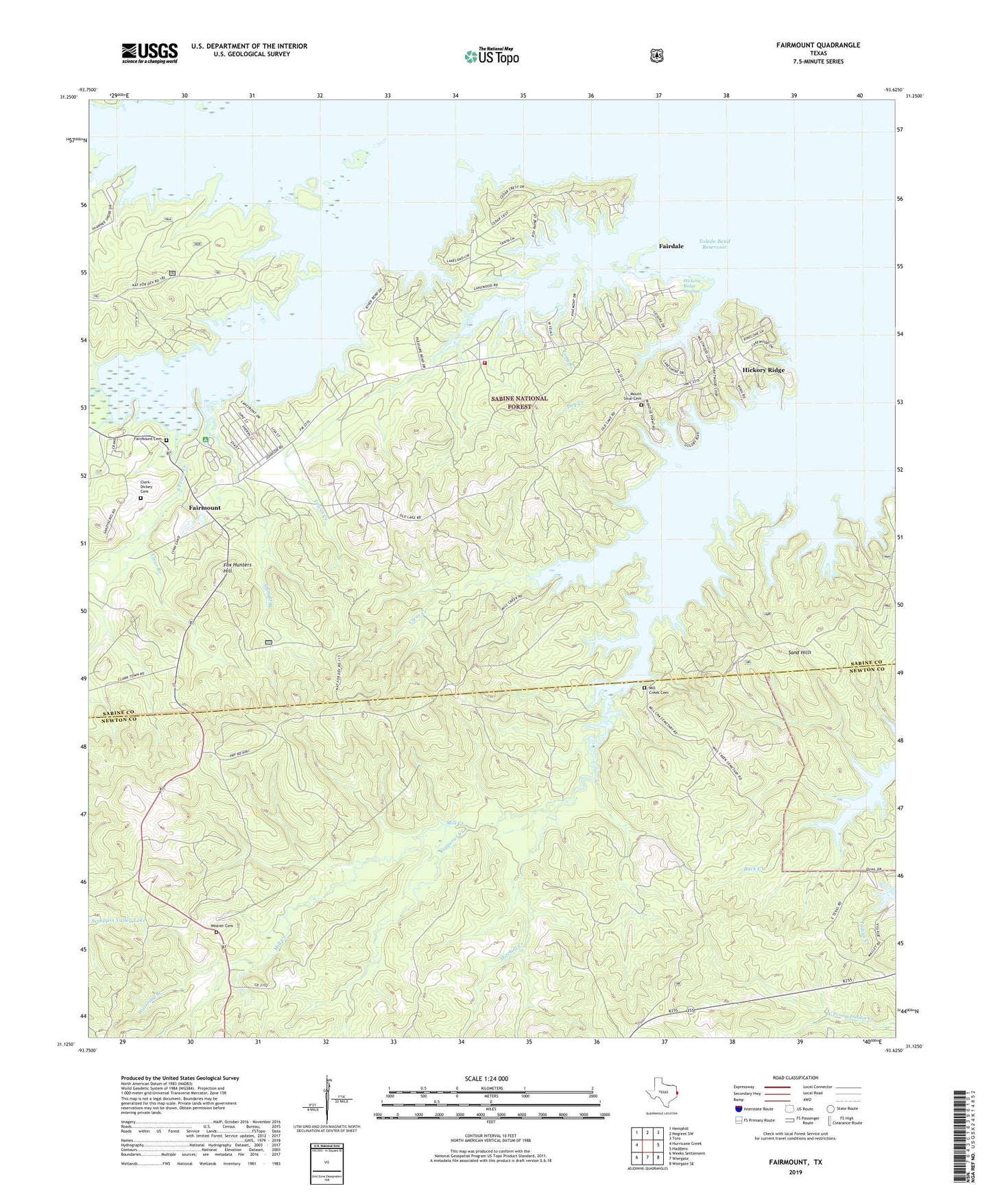 Fairmount Texas US Topo Map Image