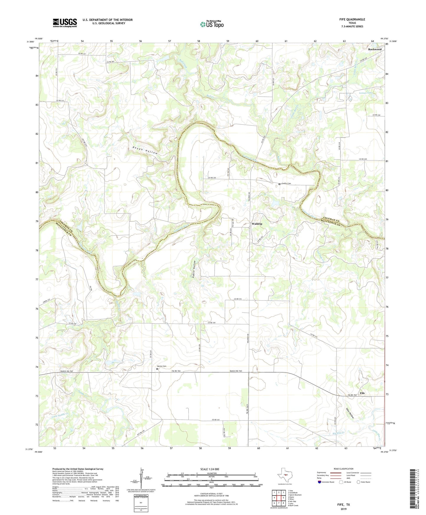 Fife Texas US Topo Map Image