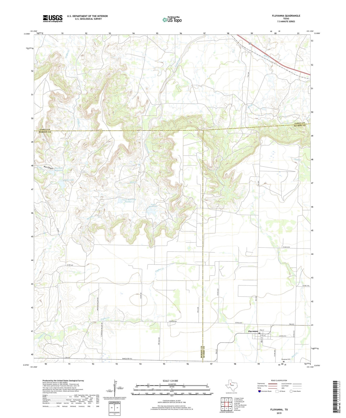 Fluvanna Texas US Topo Map Image