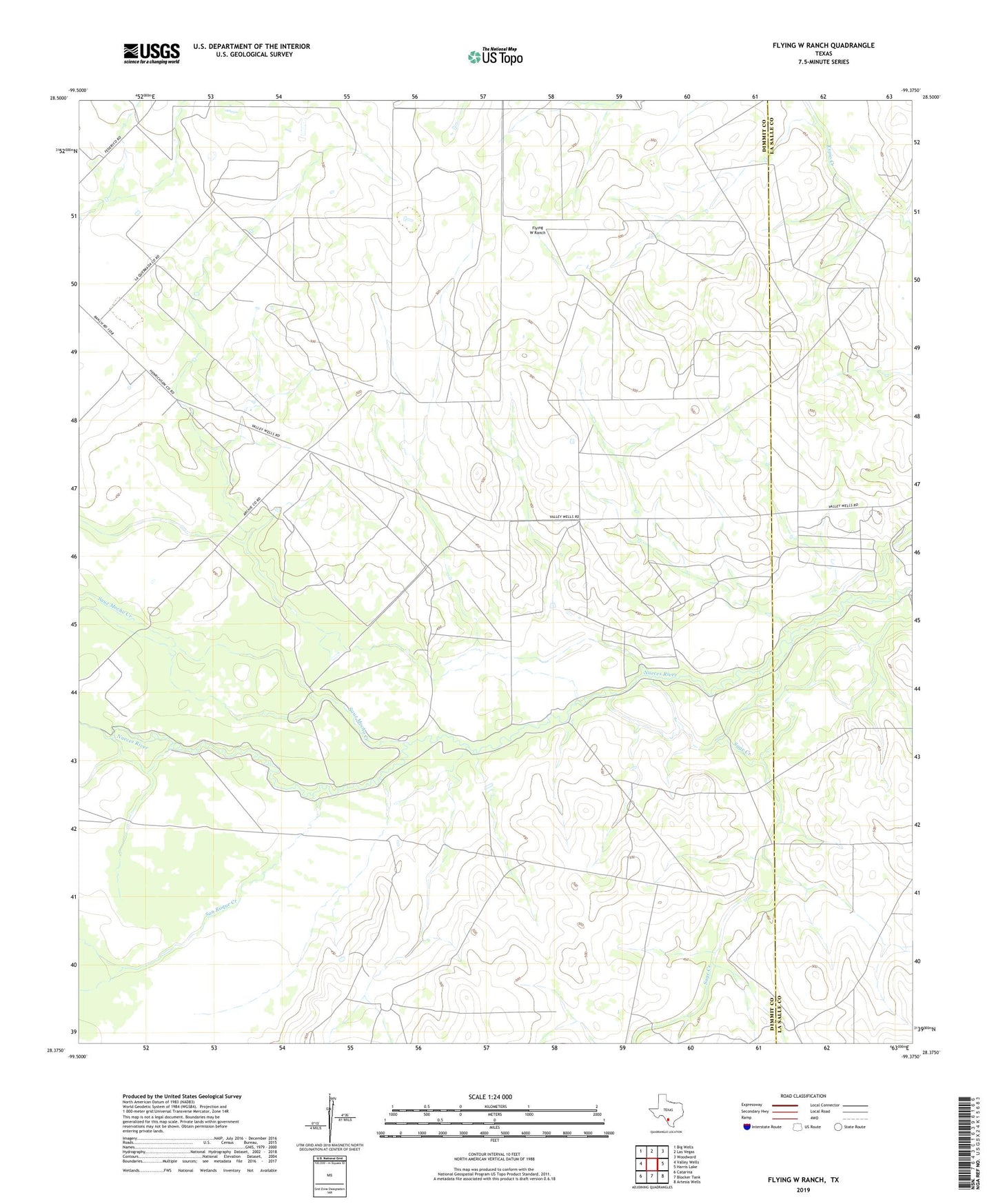 Flying W Ranch Texas US Topo Map Image