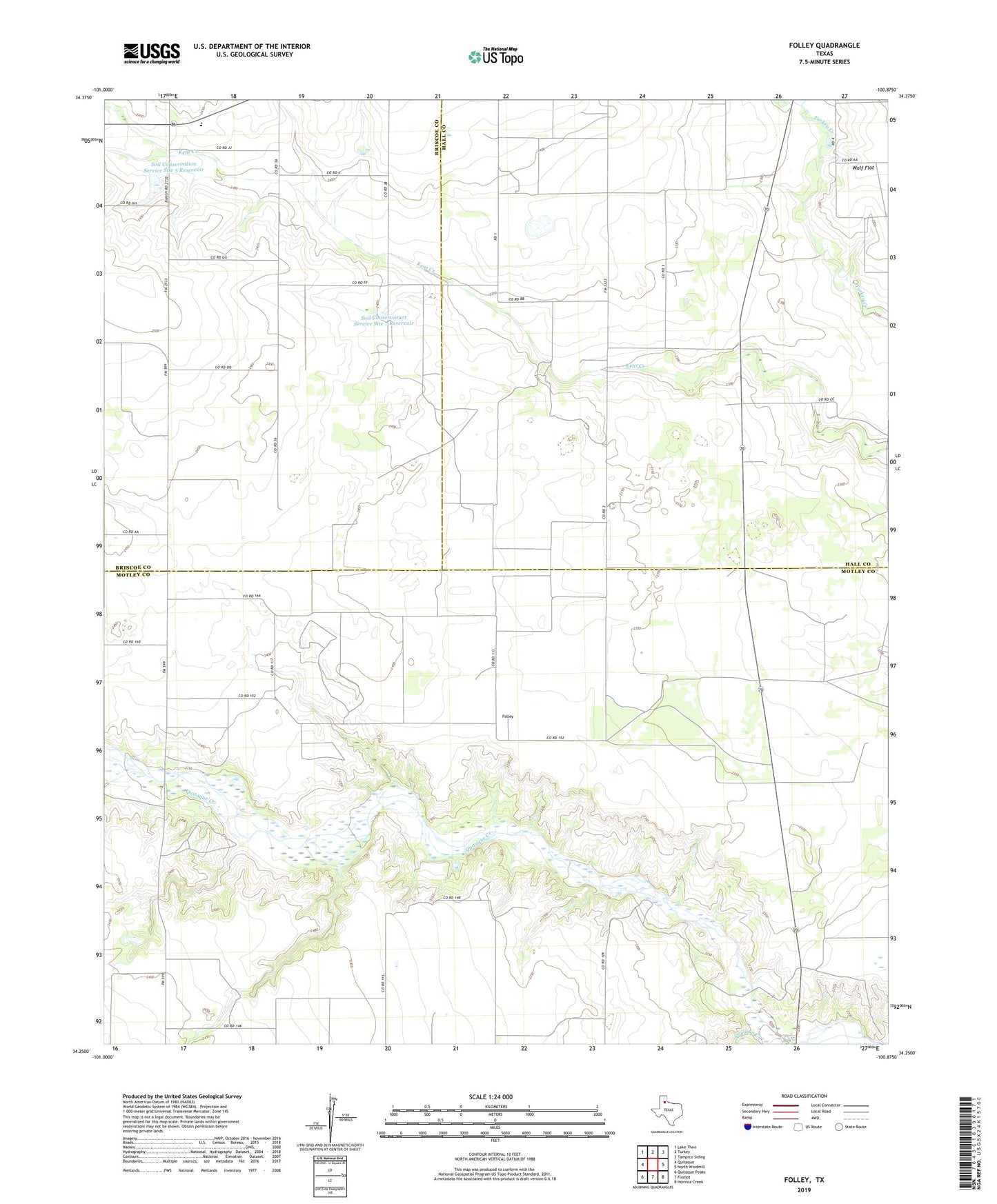 Folley Texas US Topo Map Image