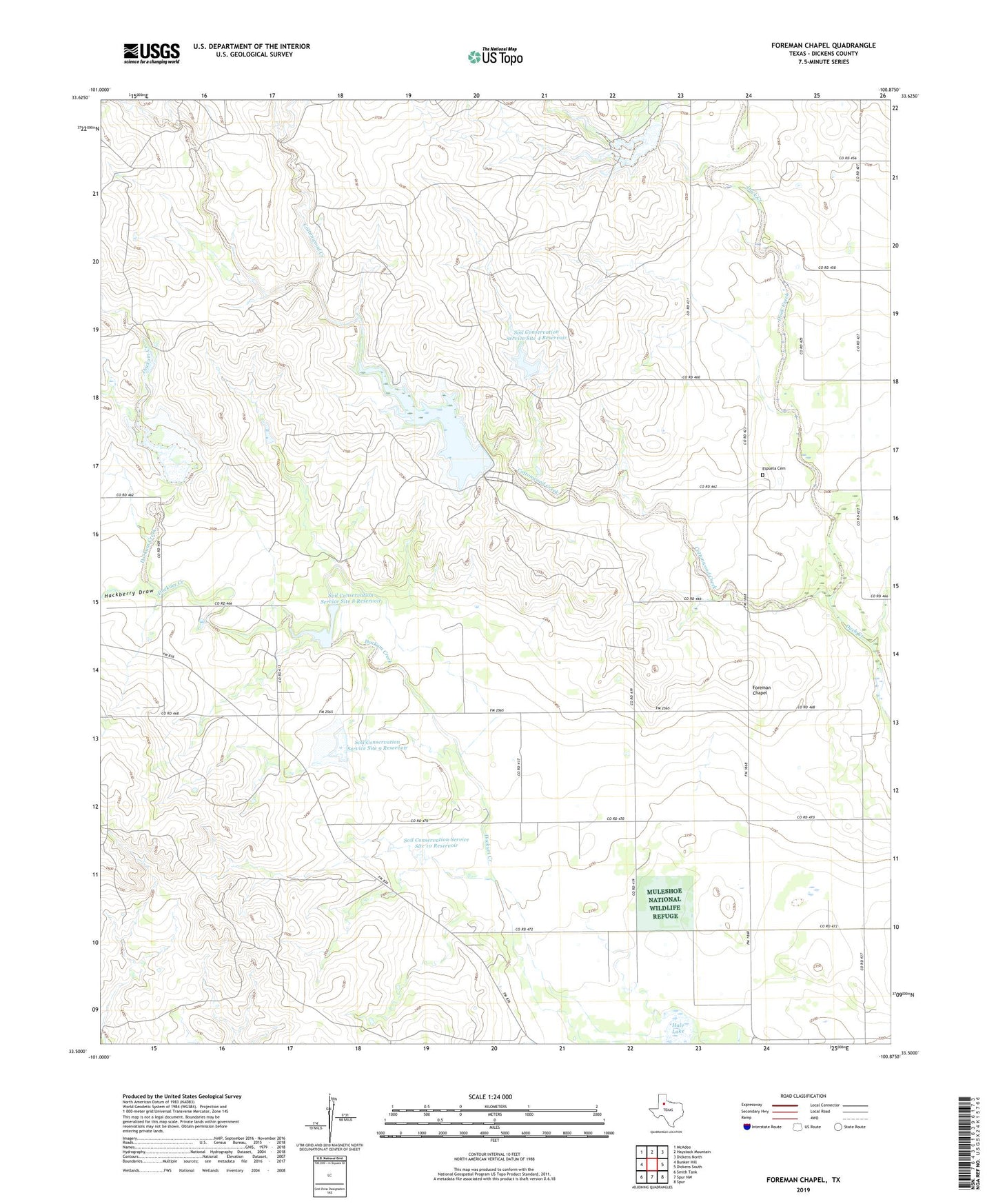 Foreman Chapel Texas US Topo Map Image
