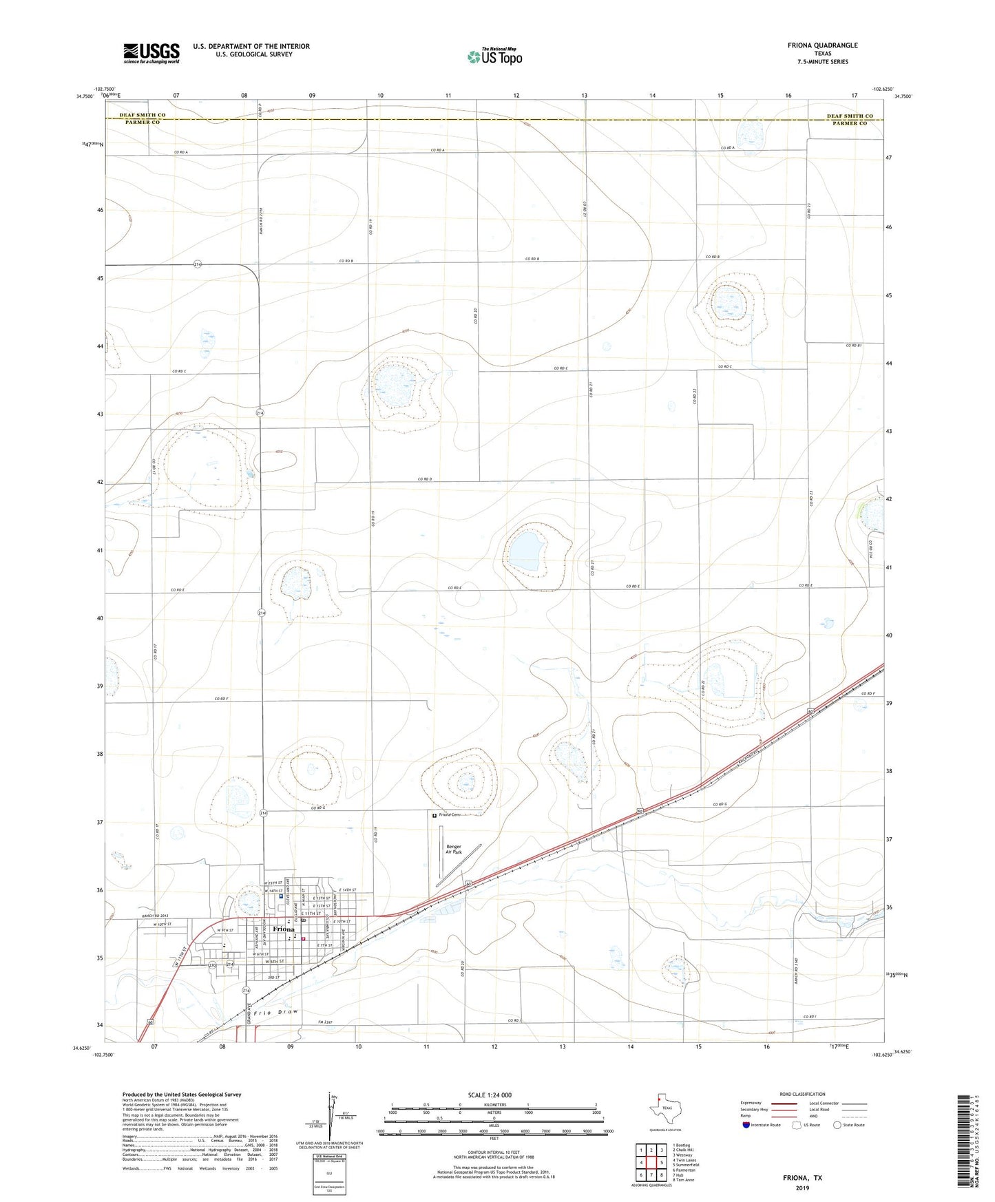 Friona Texas US Topo Map Image