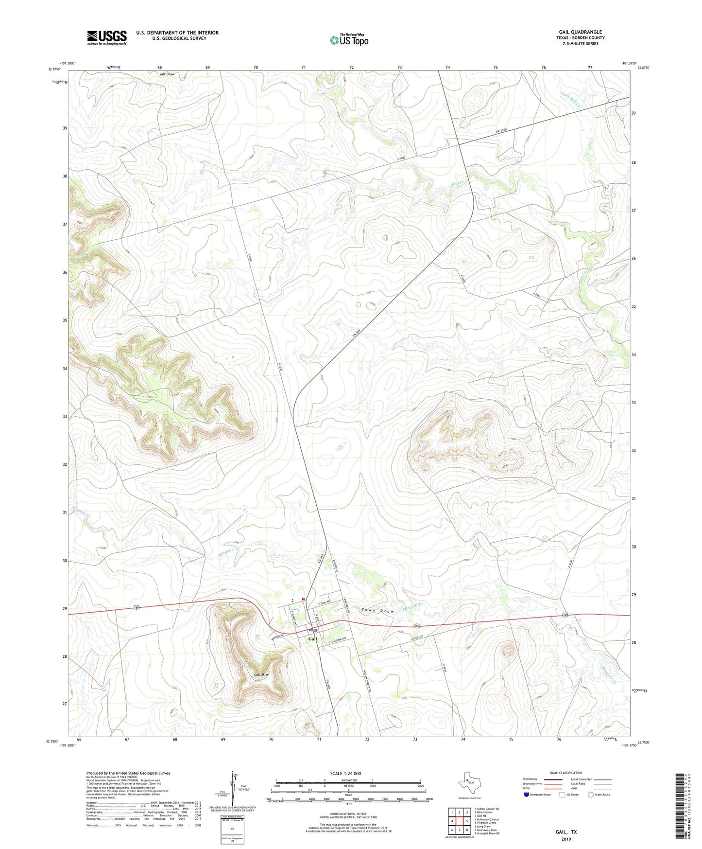 Gail Texas US Topo Map Image
