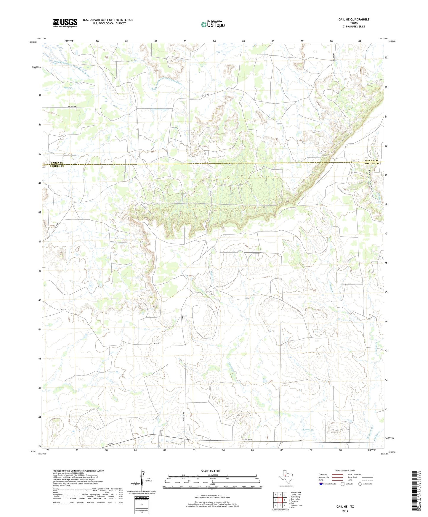 Gail NE Texas US Topo Map Image