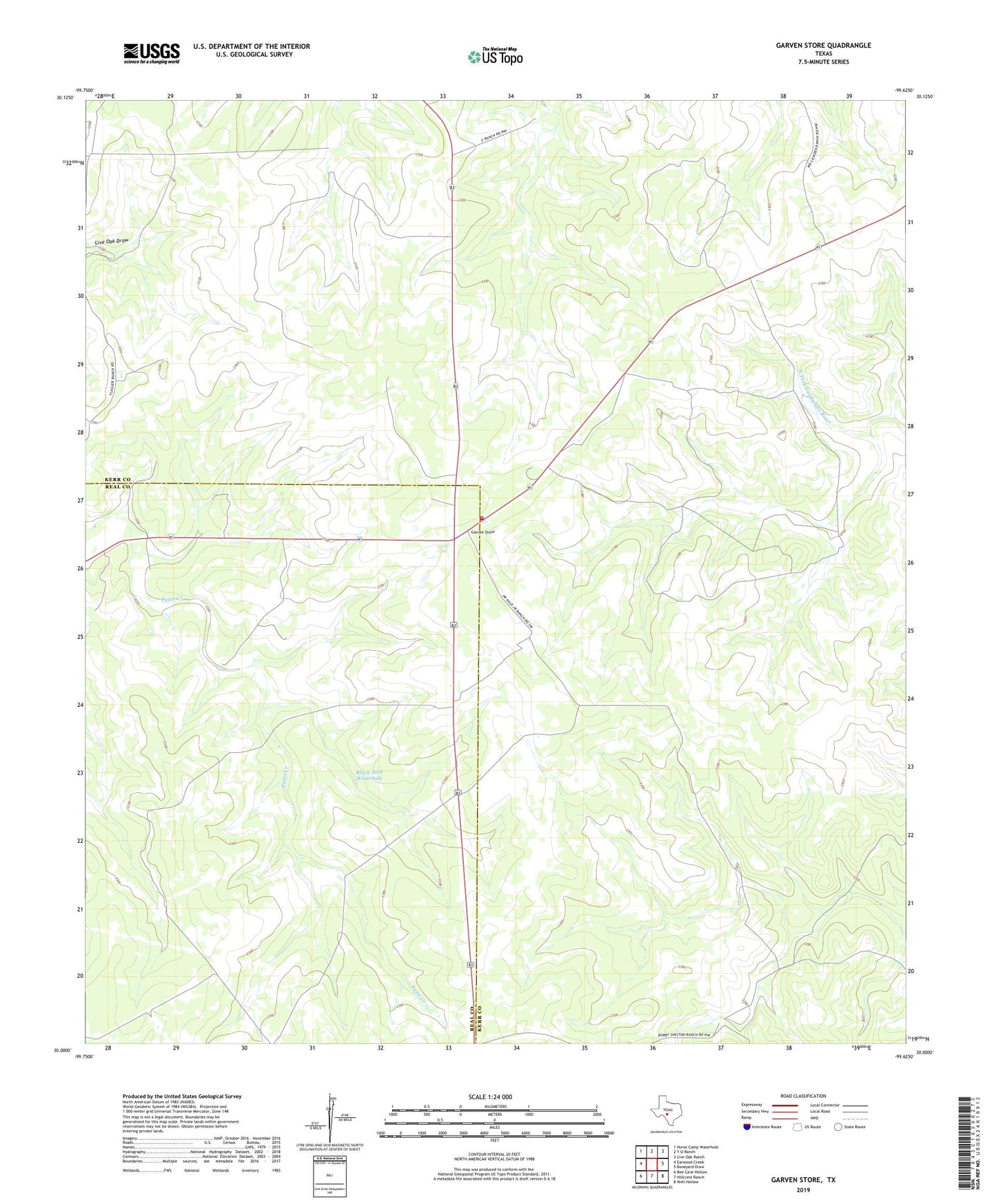 Garven Store Texas US Topo Map Image