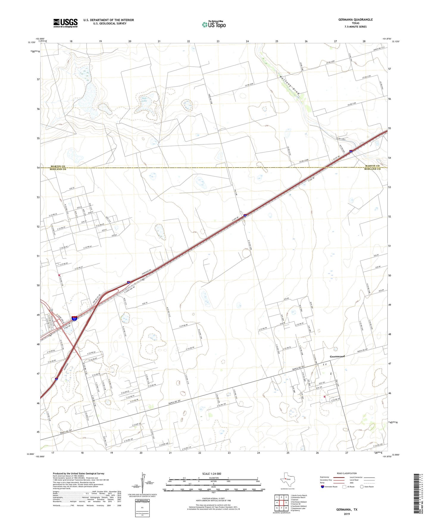 Germania Texas US Topo Map Image