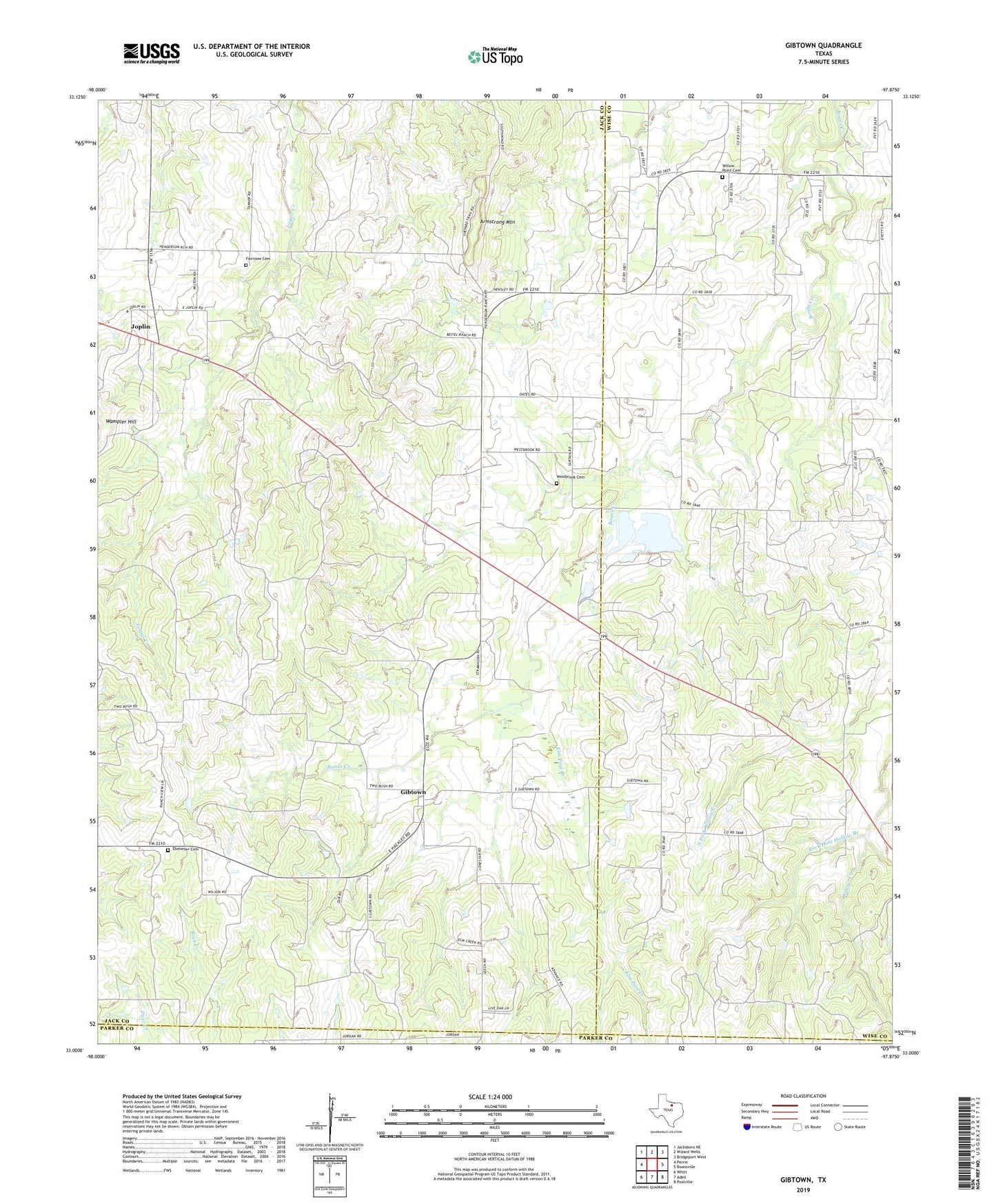 Gibtown Texas US Topo Map Image