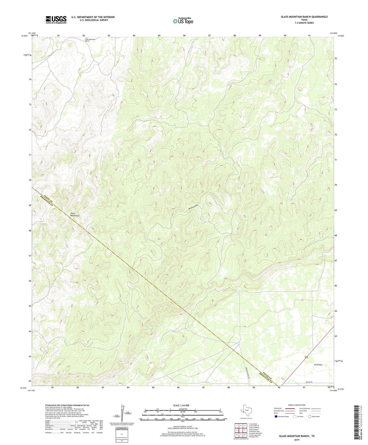 Glass Mountain Ranch Texas US Topo Map Image
