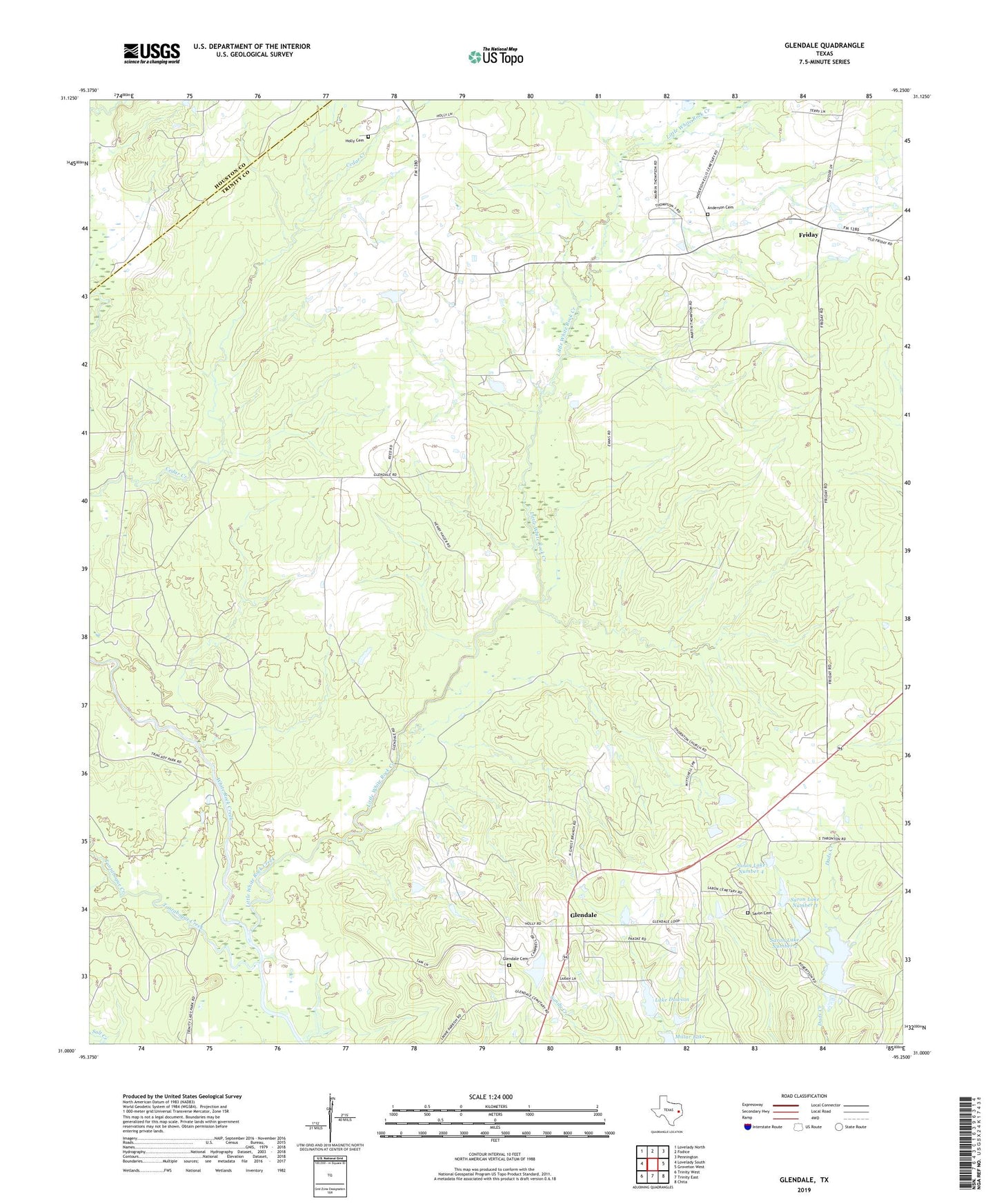 Glendale Texas US Topo Map Image