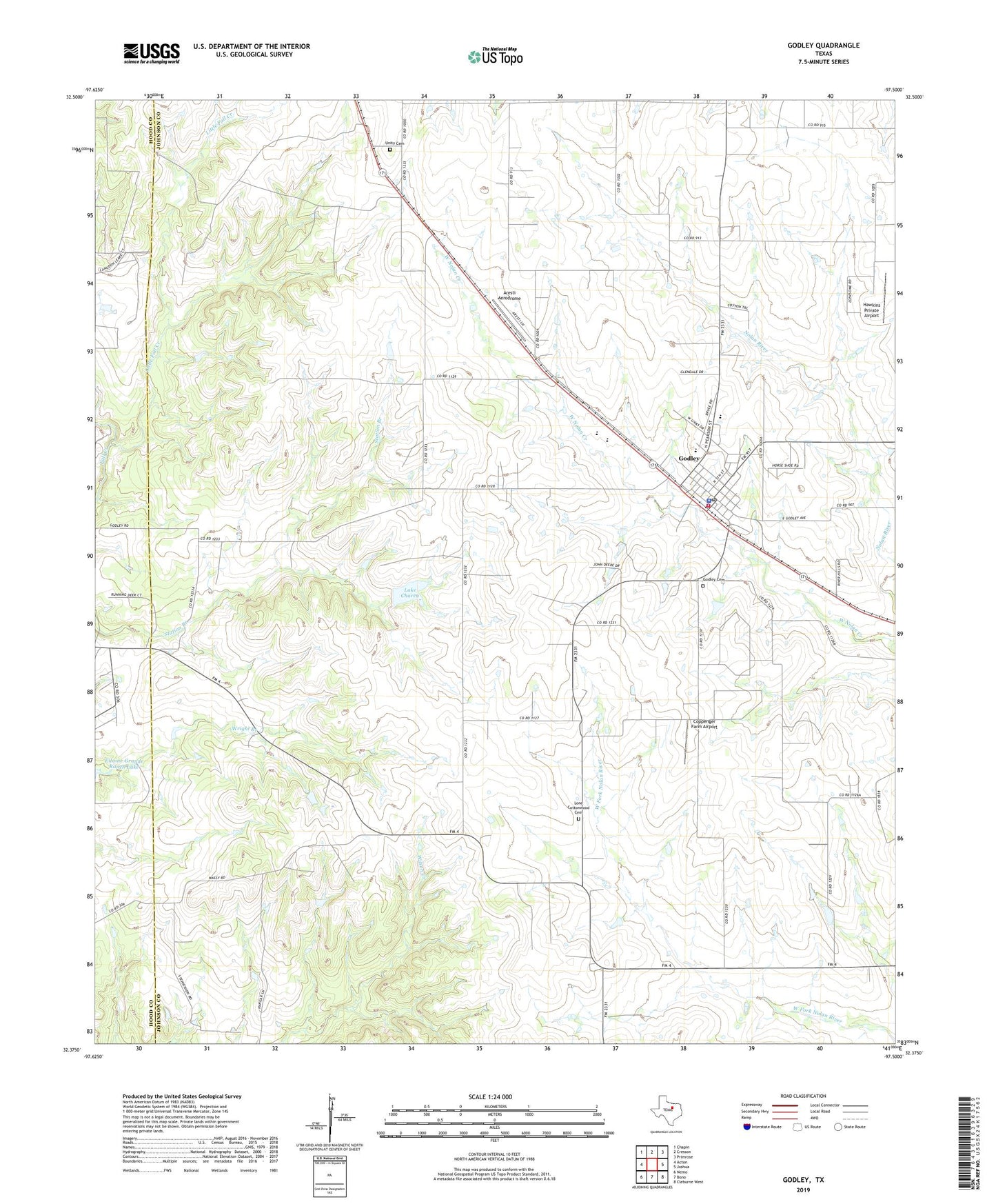 Godley Texas US Topo Map Image