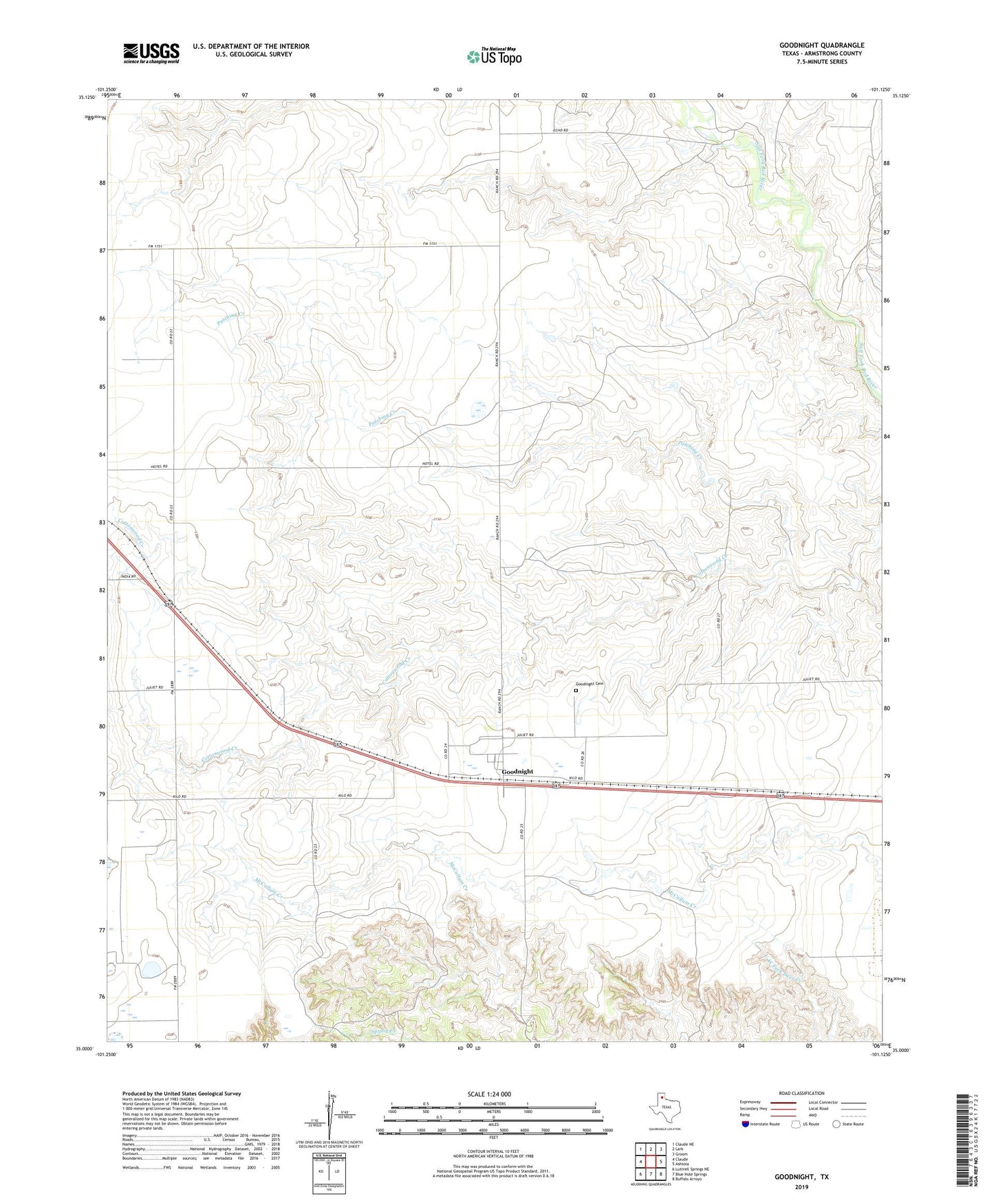Goodnight Texas US Topo Map Image