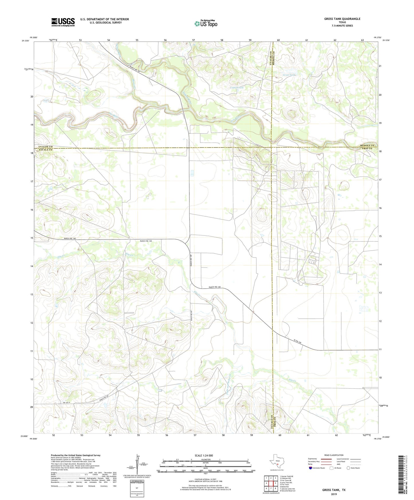 Gross Tank Texas US Topo Map Image