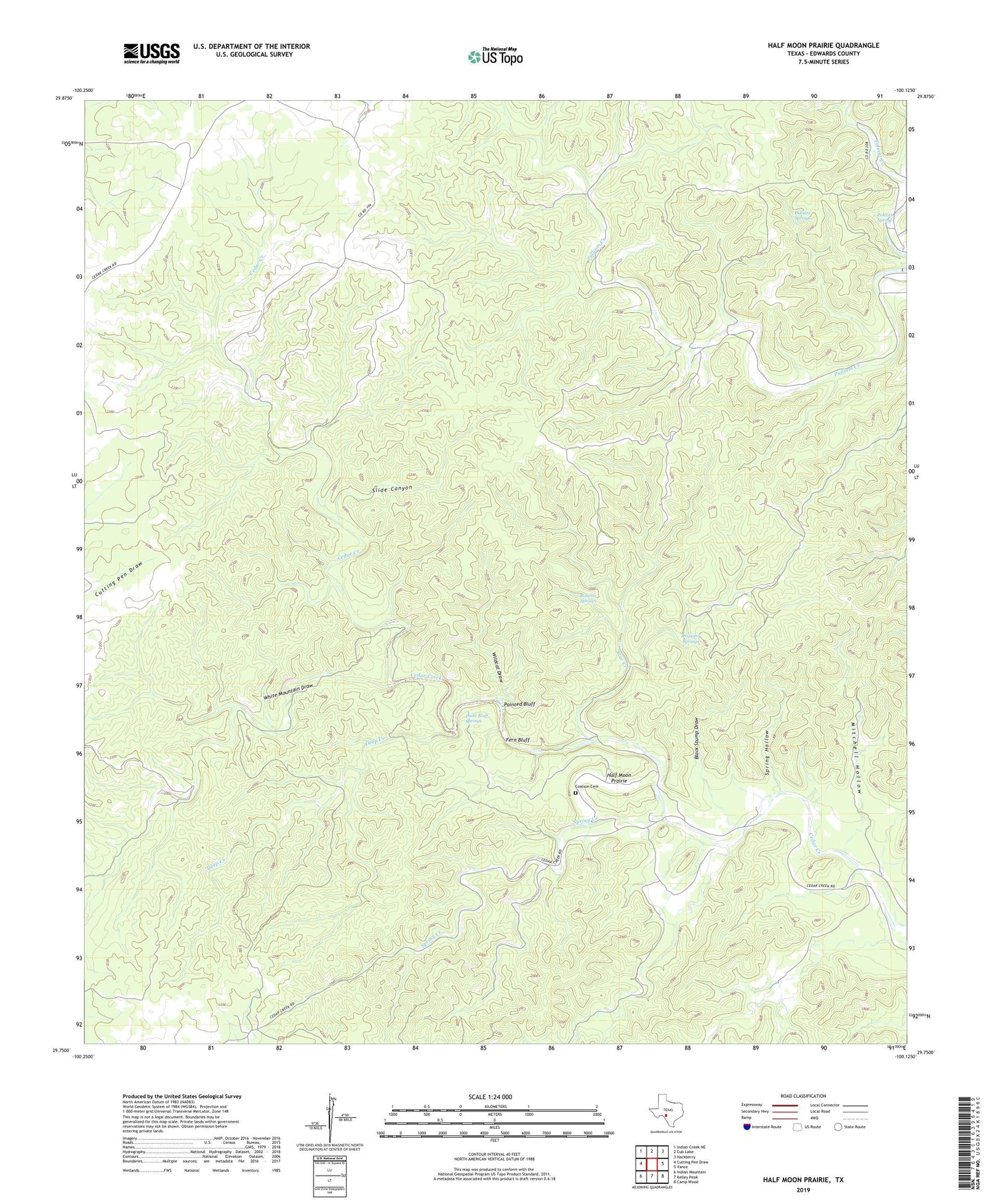 Half Moon Prairie Texas US Topo Map Image