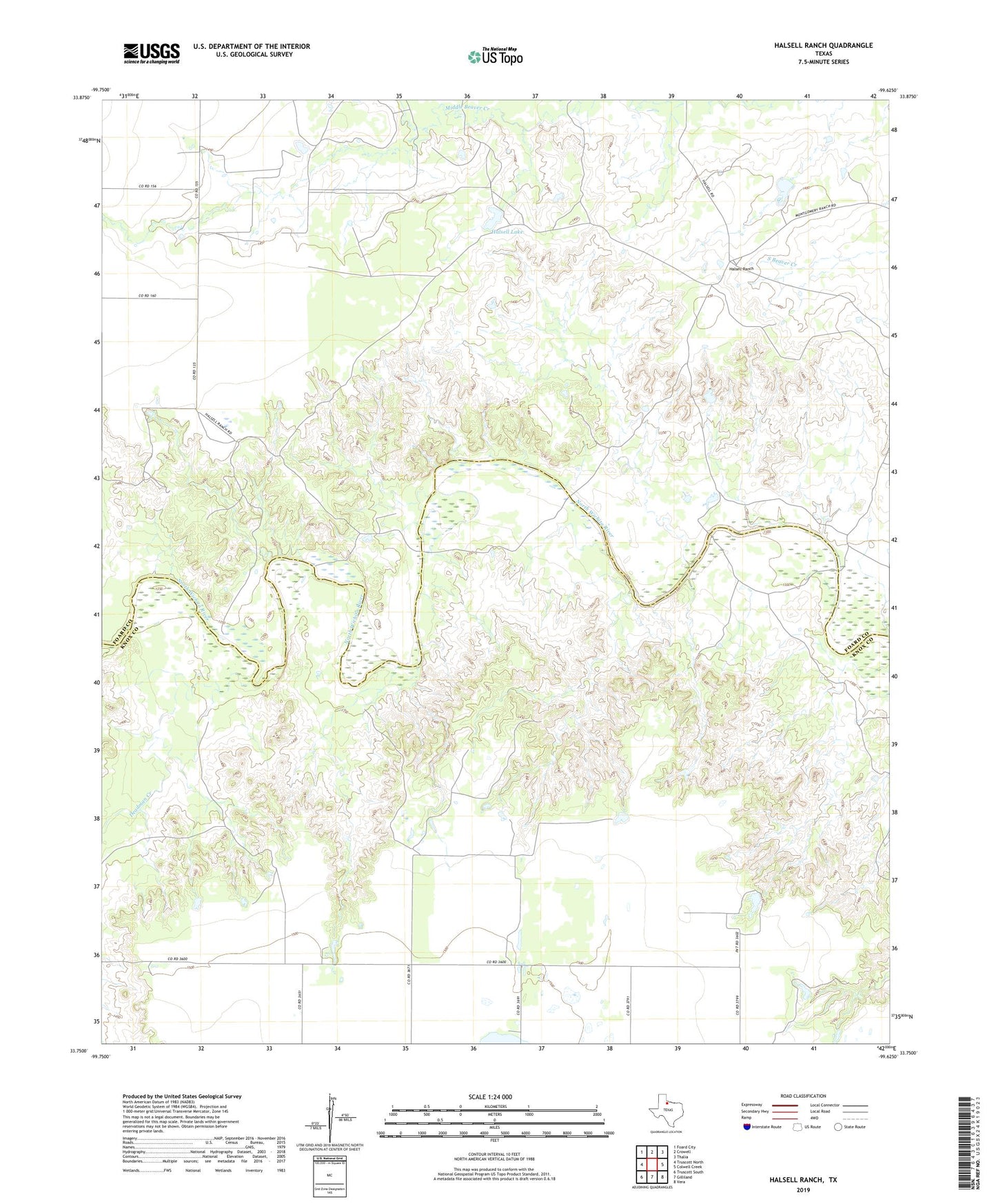 Halsell Ranch Texas US Topo Map Image