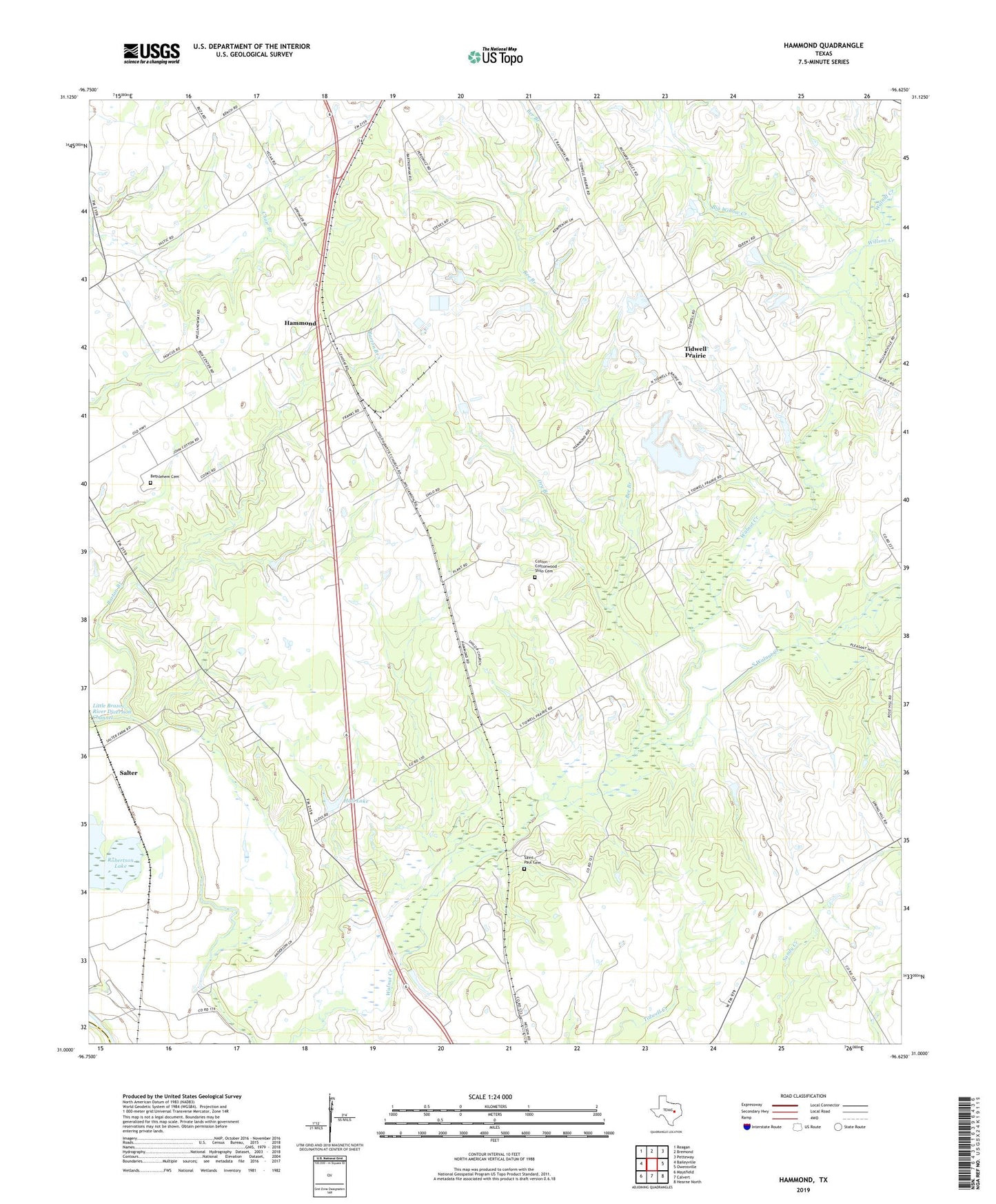 Hammond Texas US Topo Map Image