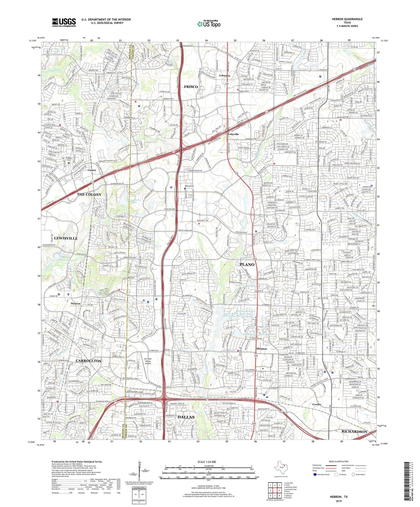 Hebron Texas US Topo Map Image