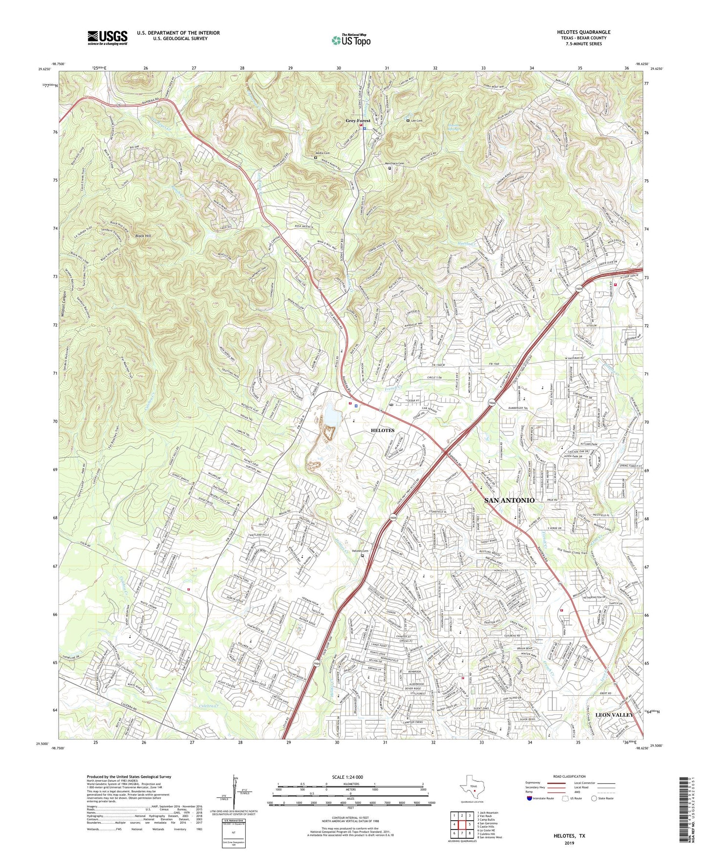 Helotes Texas US Topo Map Image