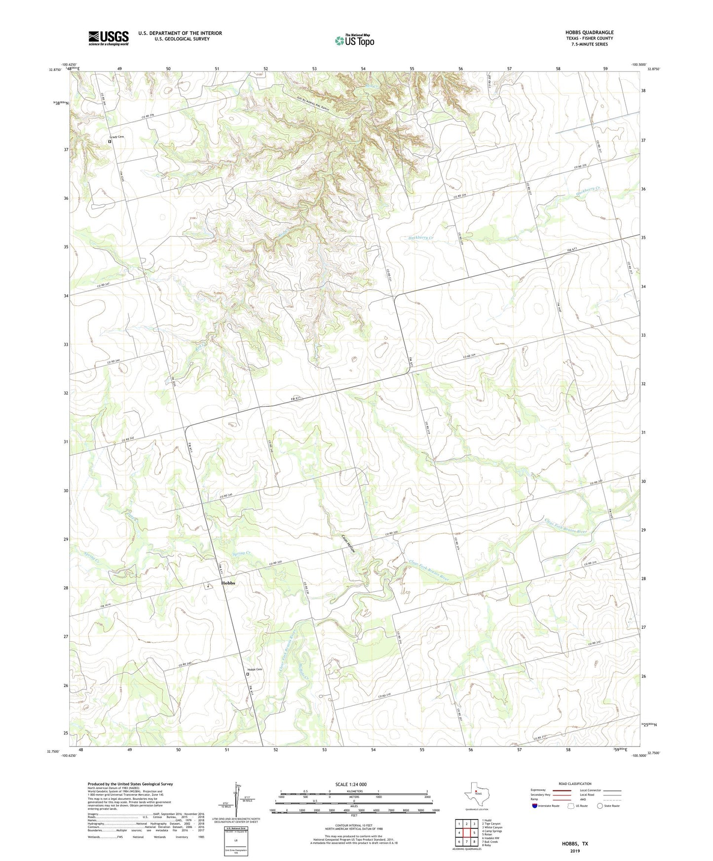 Hobbs Texas US Topo Map Image