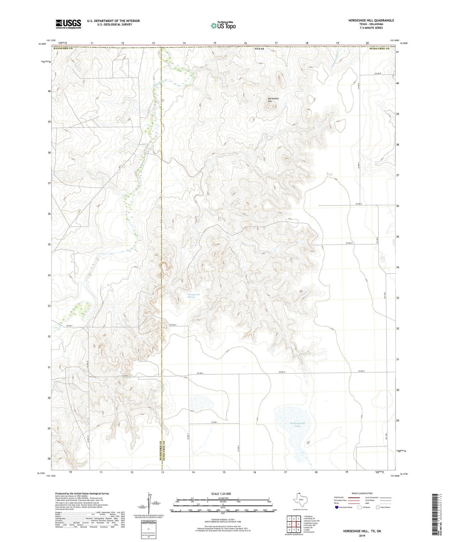 Horseshoe Hill Texas US Topo Map Image