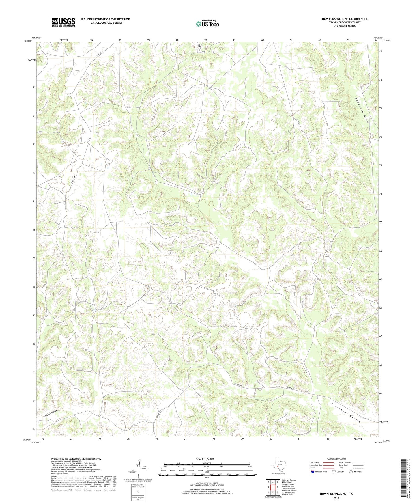 Howards Well NE Texas US Topo Map Image
