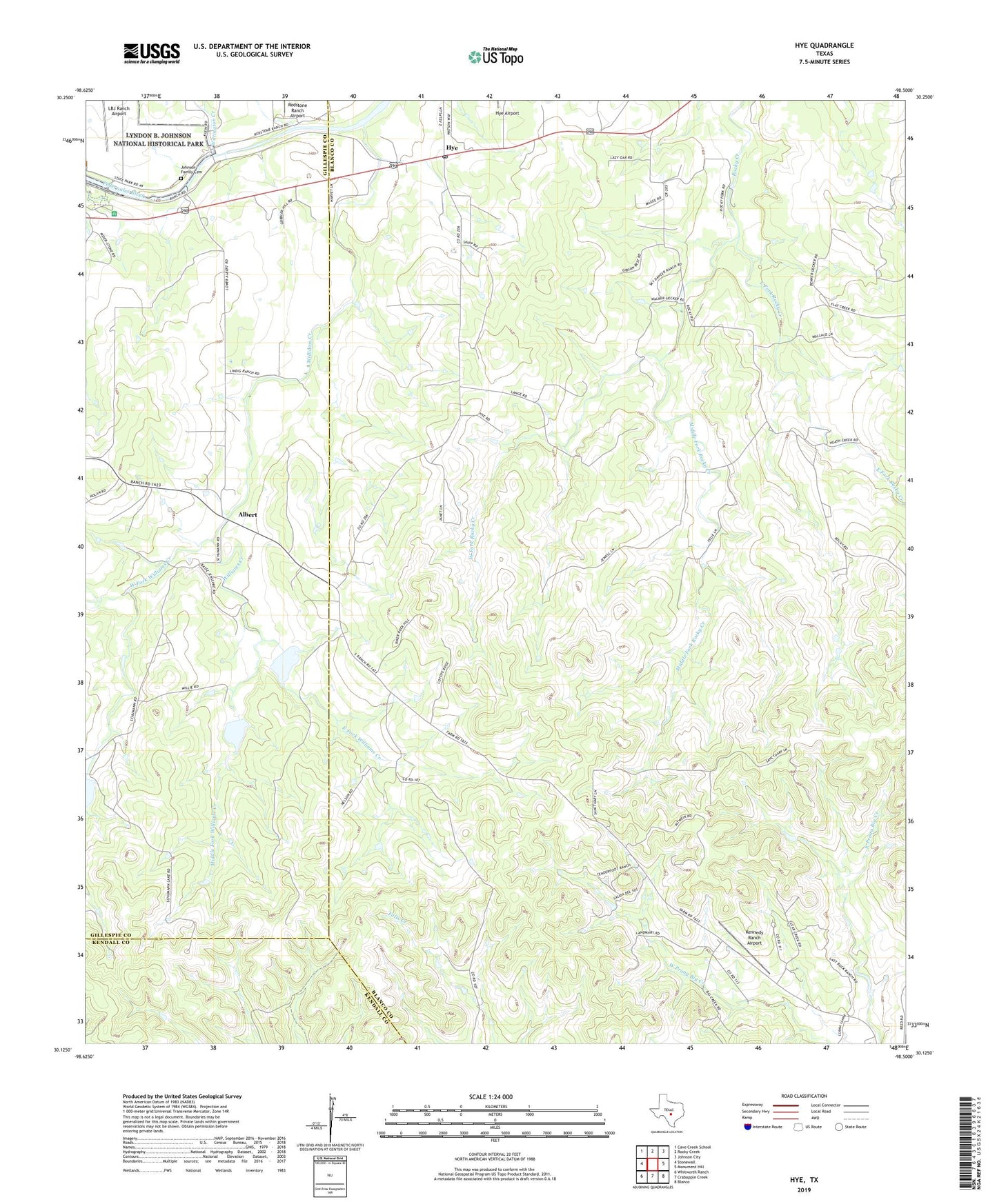 Hye Texas US Topo Map Image