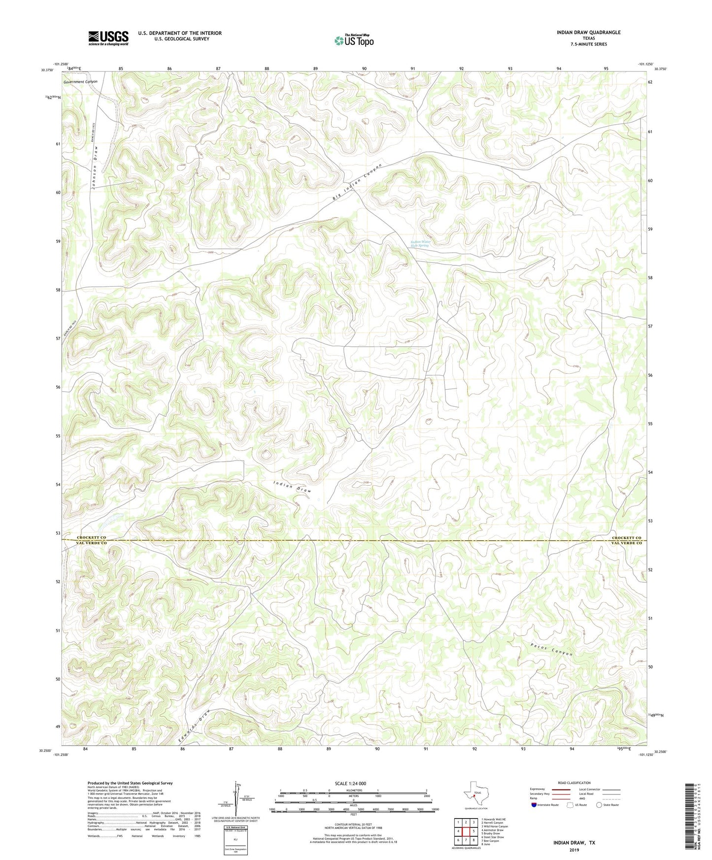 Indian Draw Texas US Topo Map Image