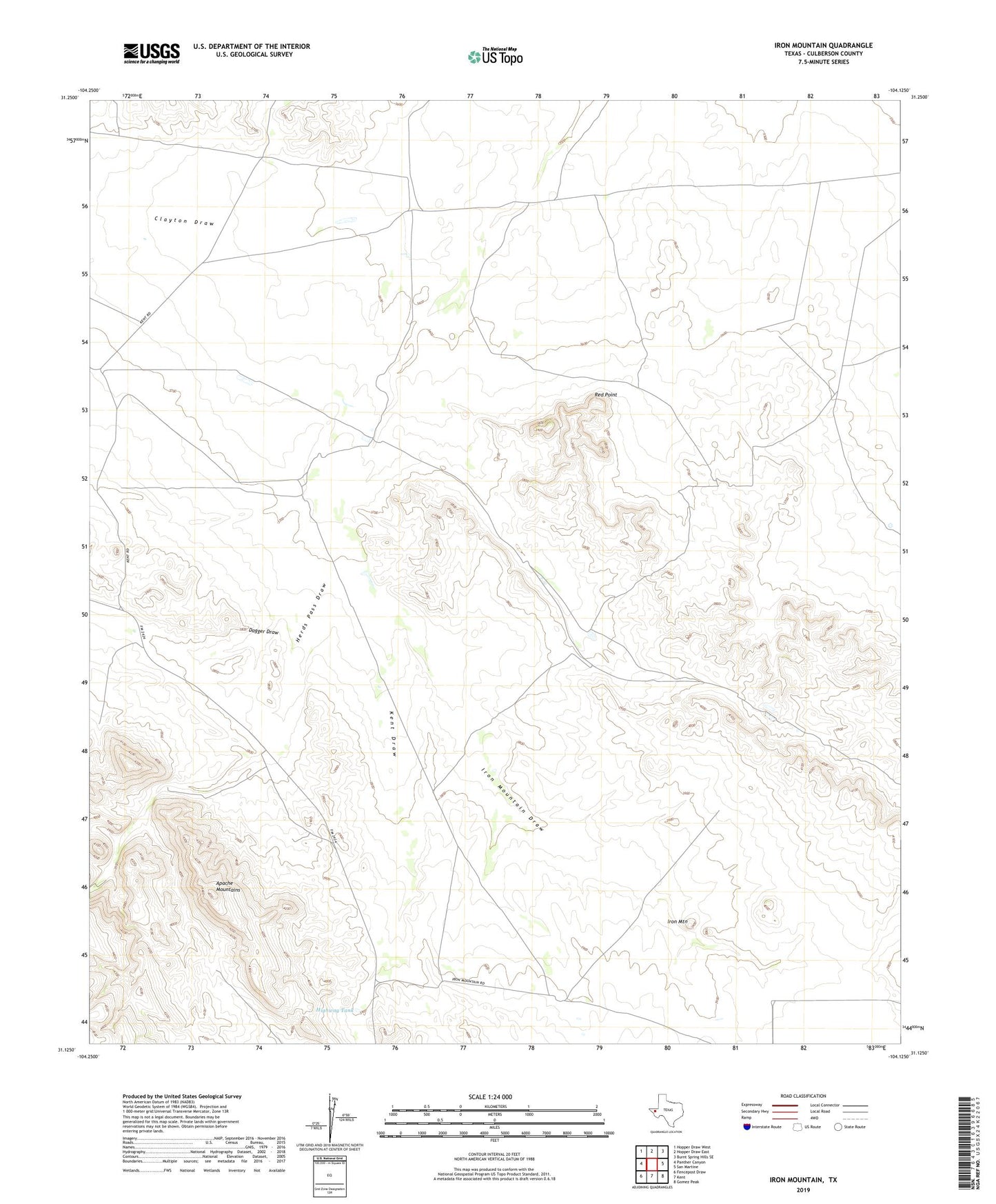 Iron Mountain Texas US Topo Map Image