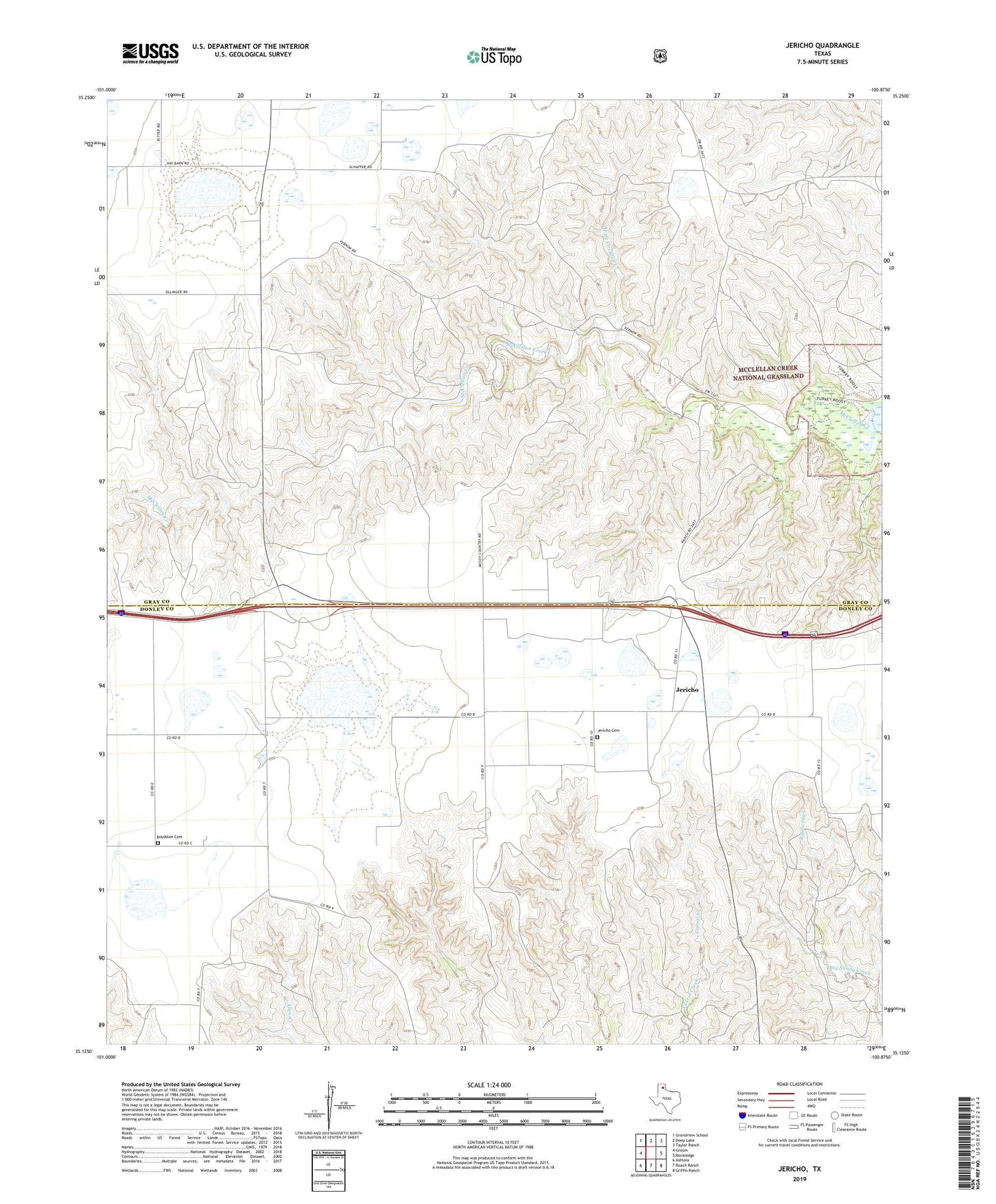 Jericho Texas US Topo Map Image