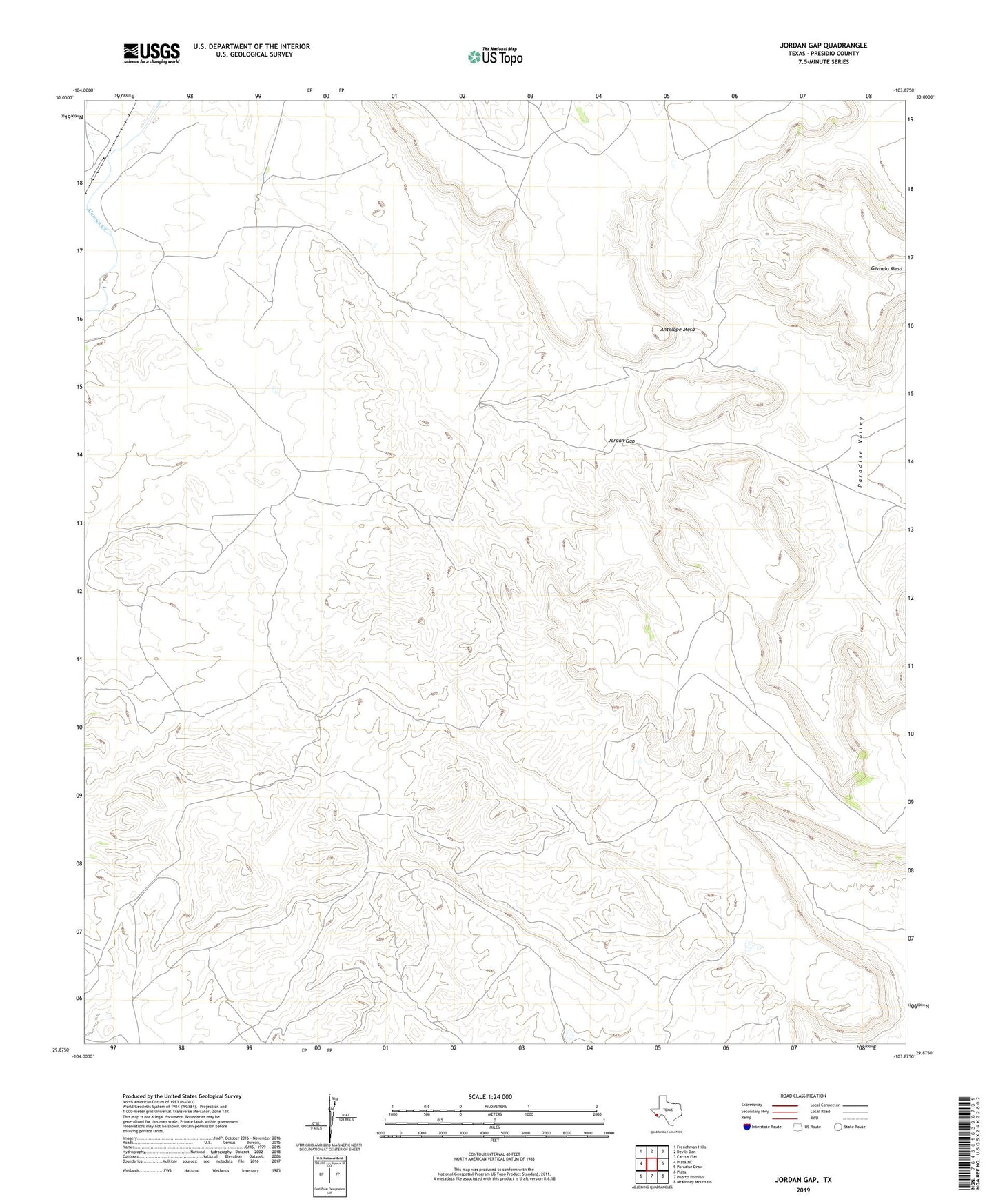 Jordan Gap Texas US Topo Map Image