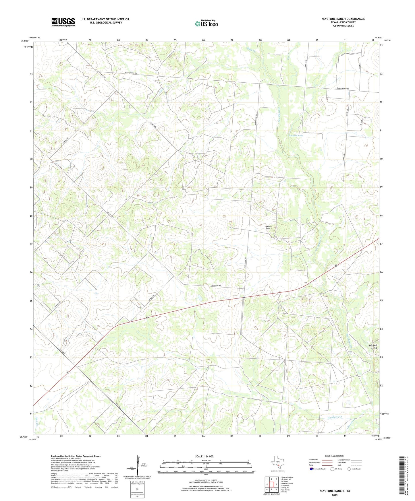 Keystone Ranch Texas US Topo Map Image
