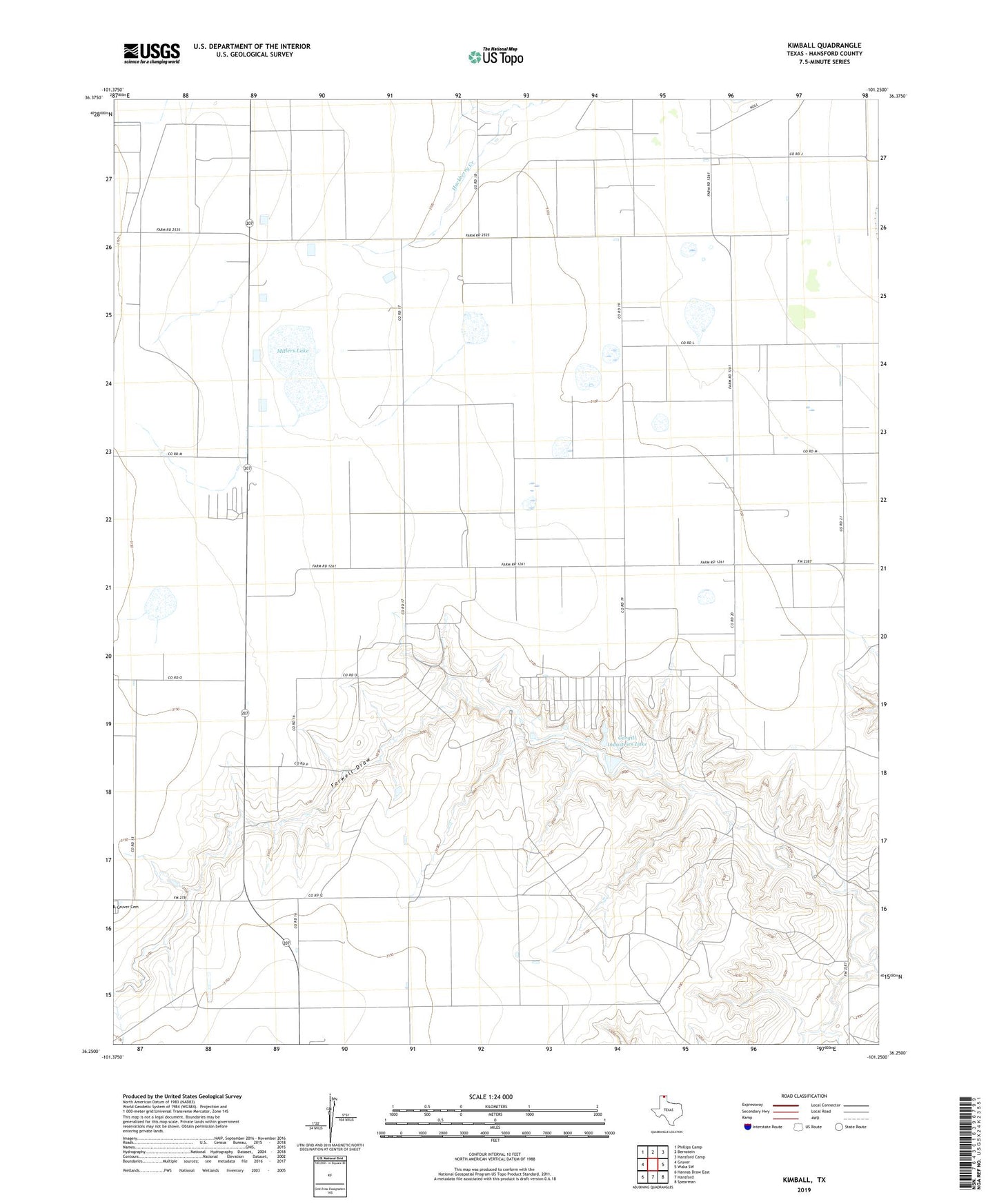 Kimball Texas US Topo Map Image