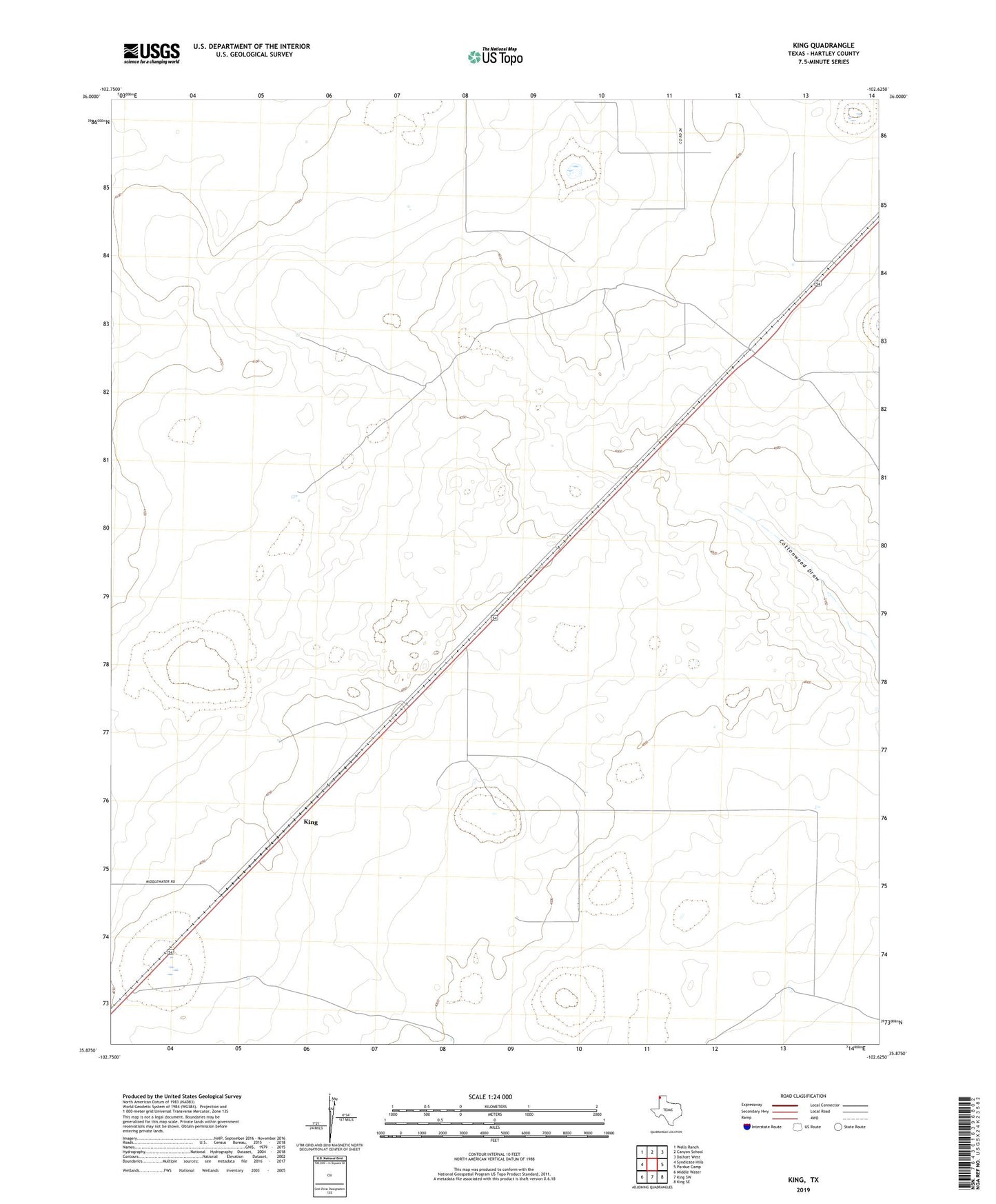King Texas US Topo Map Image