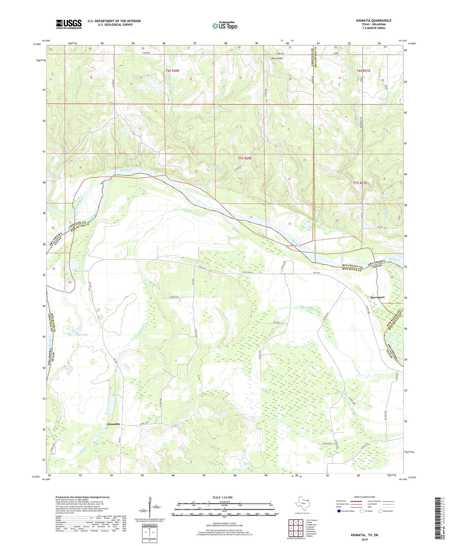 Kiomatia Texas US Topo Map Image