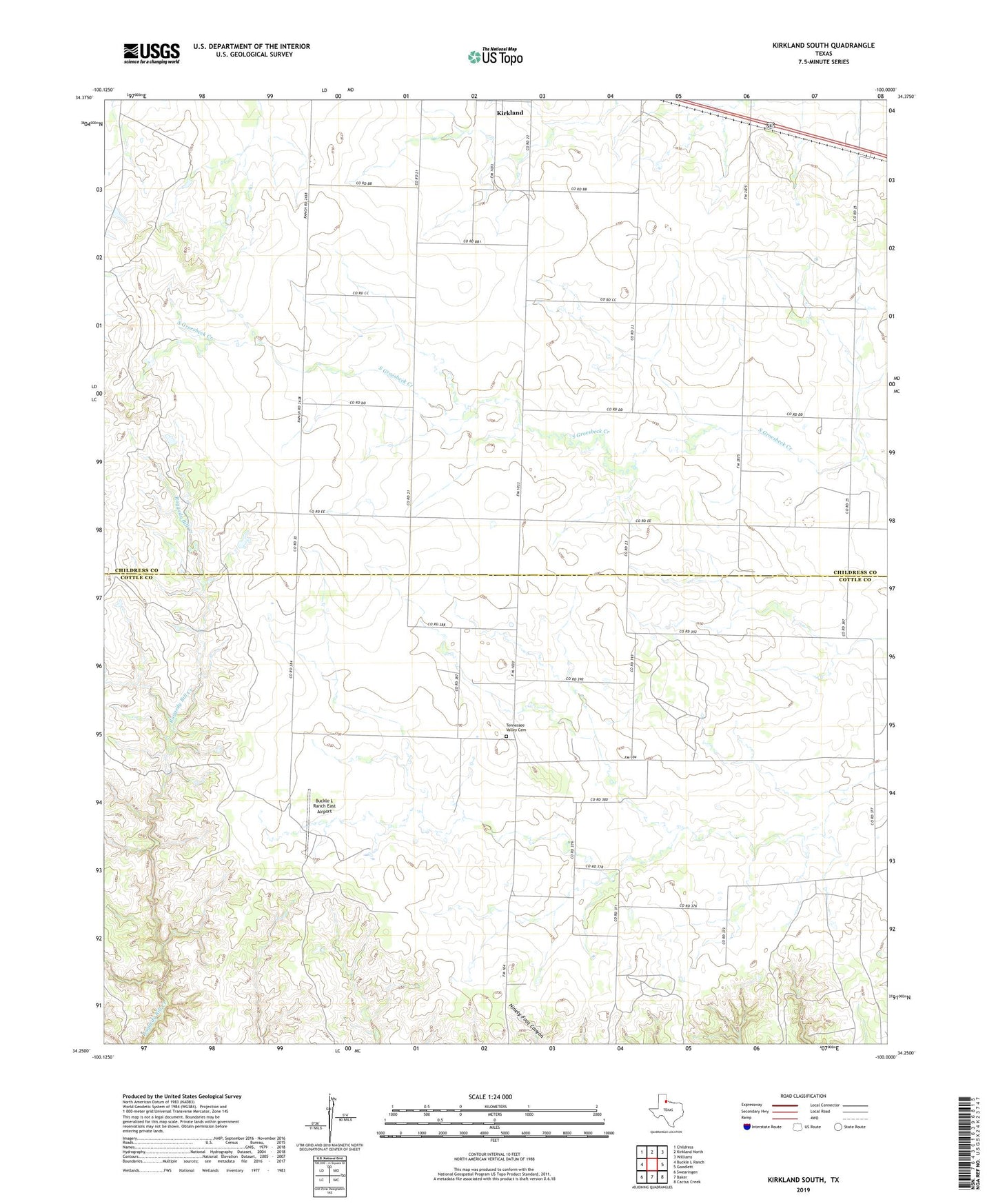 Kirkland South Texas US Topo Map Image