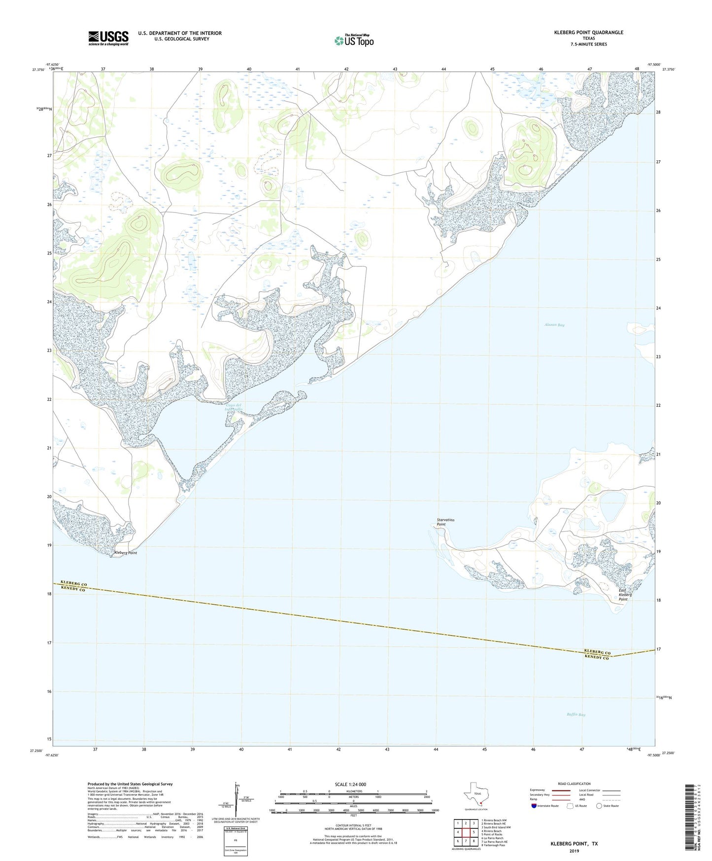Kleberg Point Texas US Topo Map Image